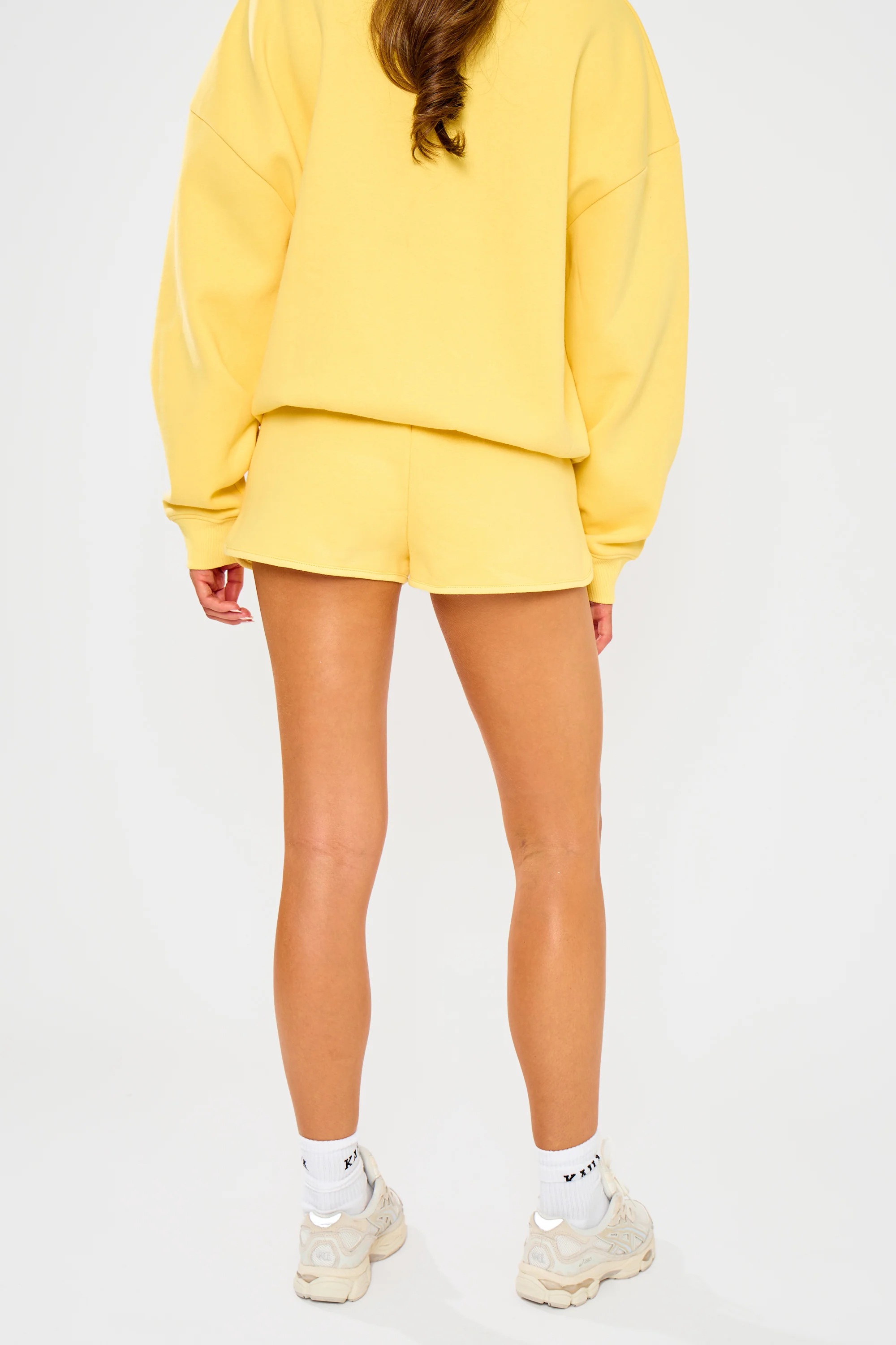 Kaiia Logo Mini Sweat Shorts Yellow - Image 8
