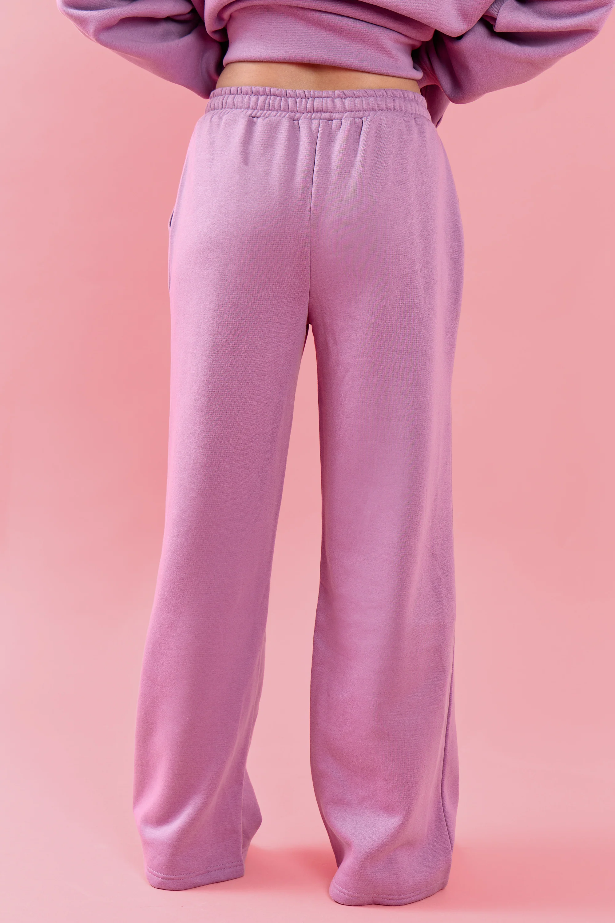 Kaiia Oval Embossed Wide Leg Joggers Grape Boba - Image 4