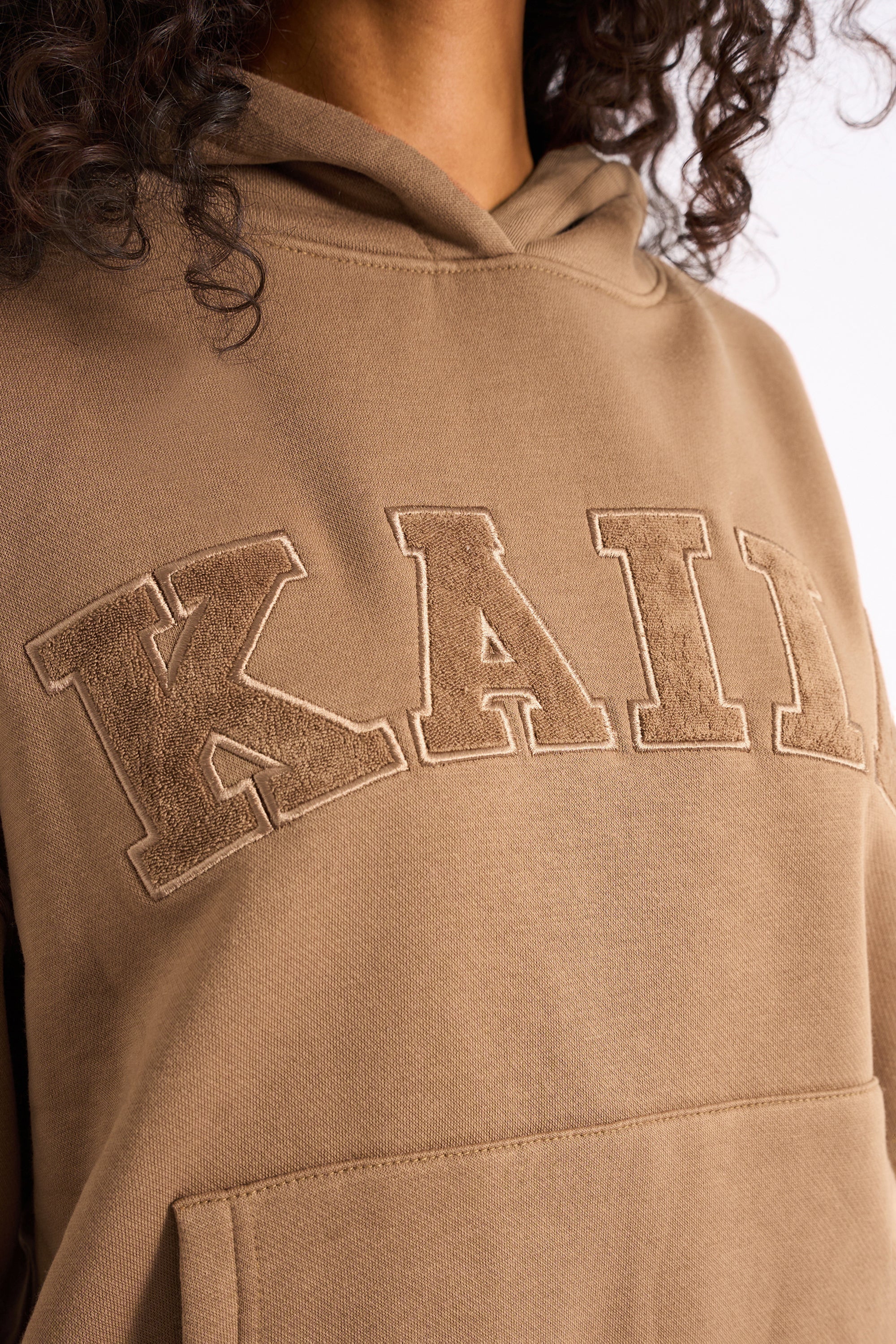 Kaiia Slogan Oversized Hoodie Gingerbread - Image 4