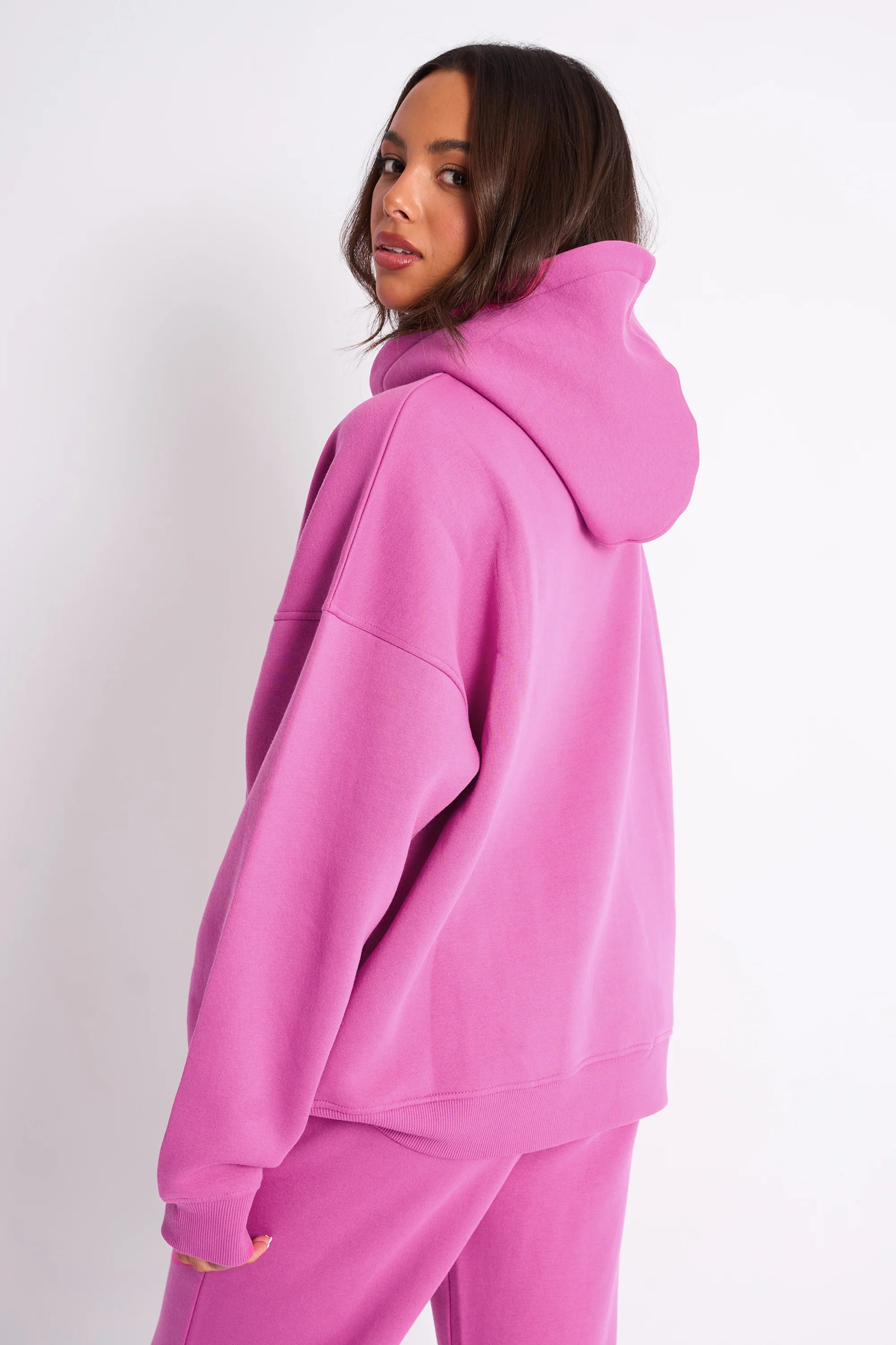 Kaiia Slogan Oversized Hoodie Bubblegum Pink - Image 2