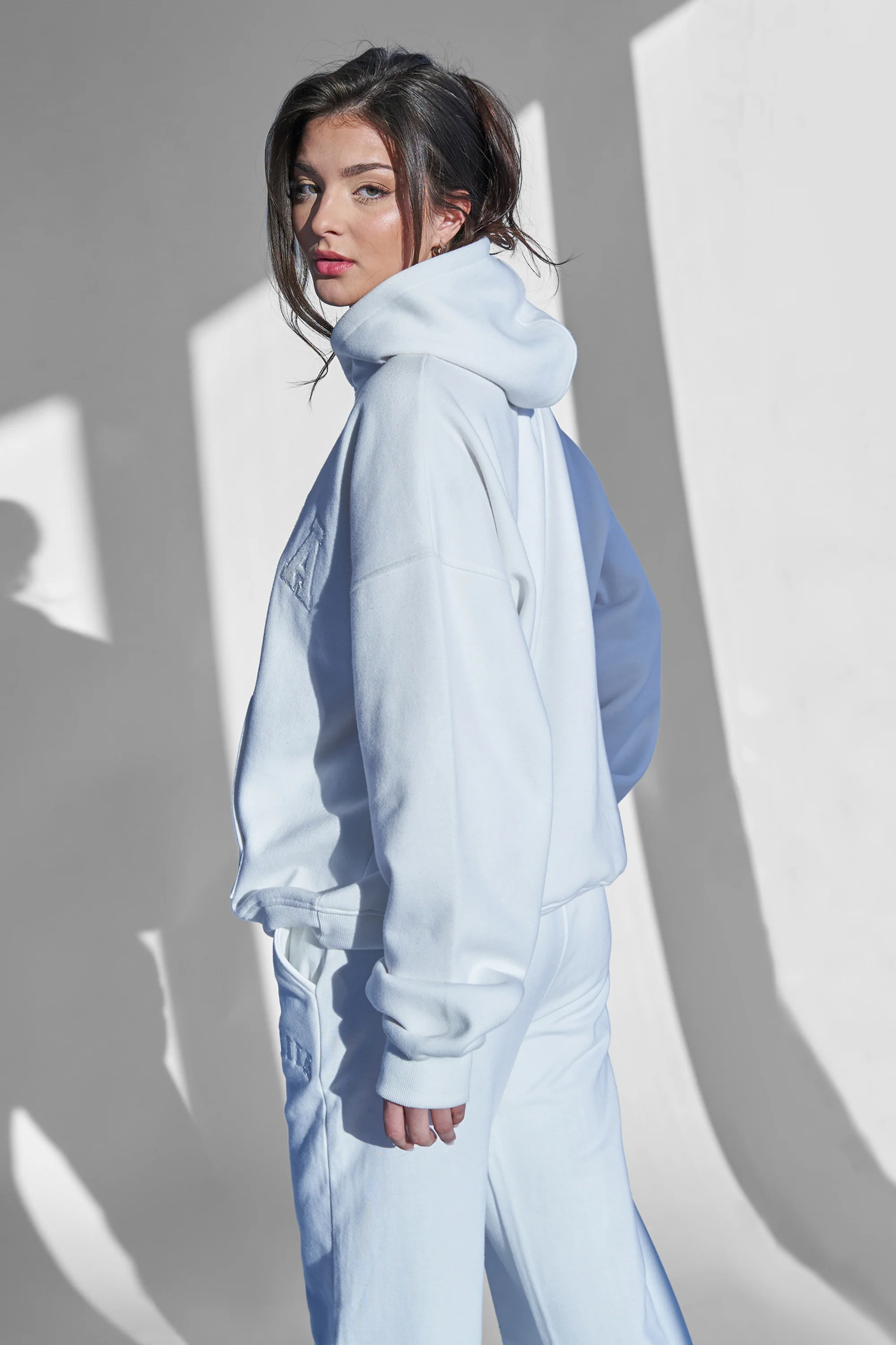 KAIIA SLOGAN OVERSIZED HOODIE WHITE - Image 3
