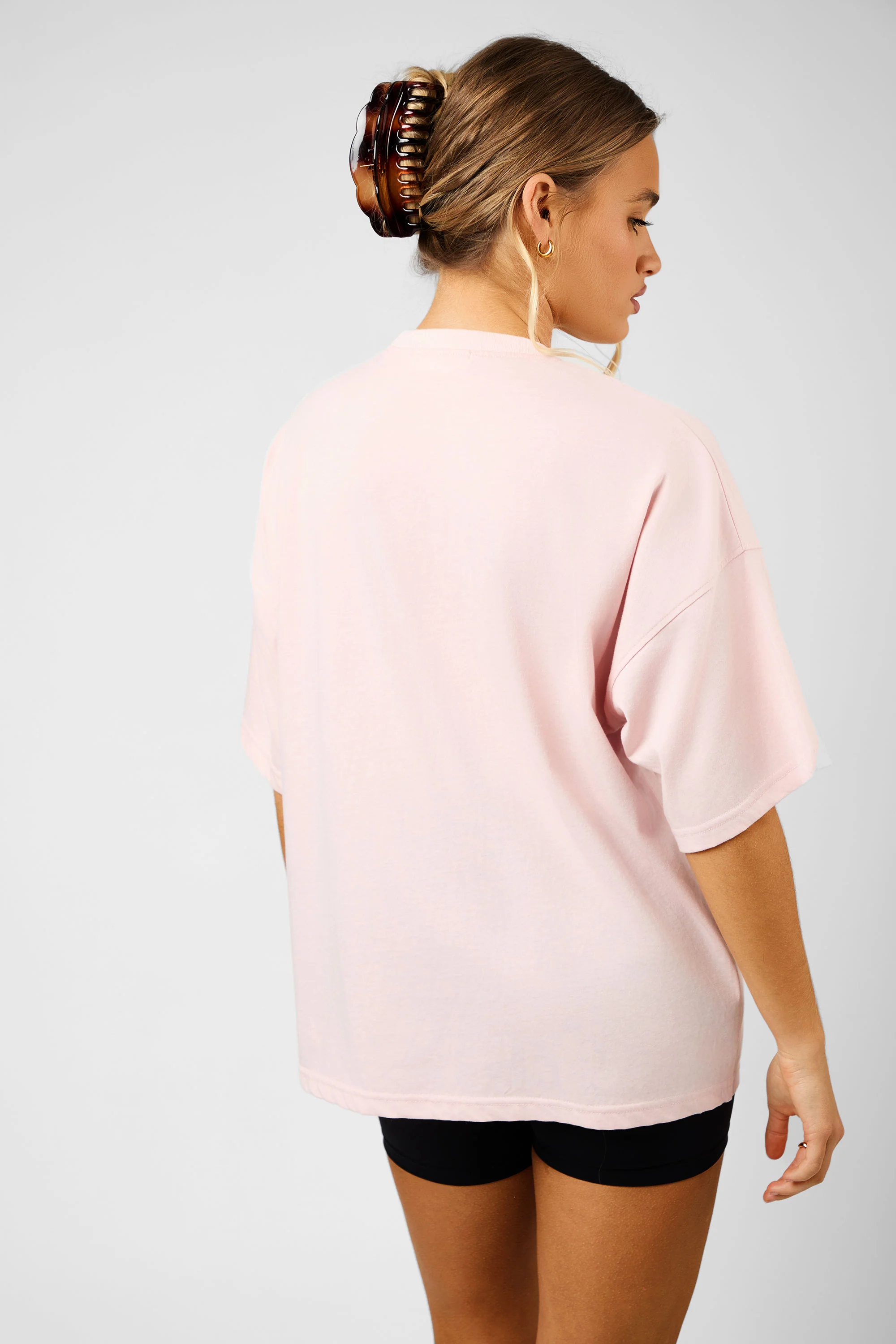 Kaiia Oversized Kitten Graphic T-Shirt Dusty Pink - Image 5