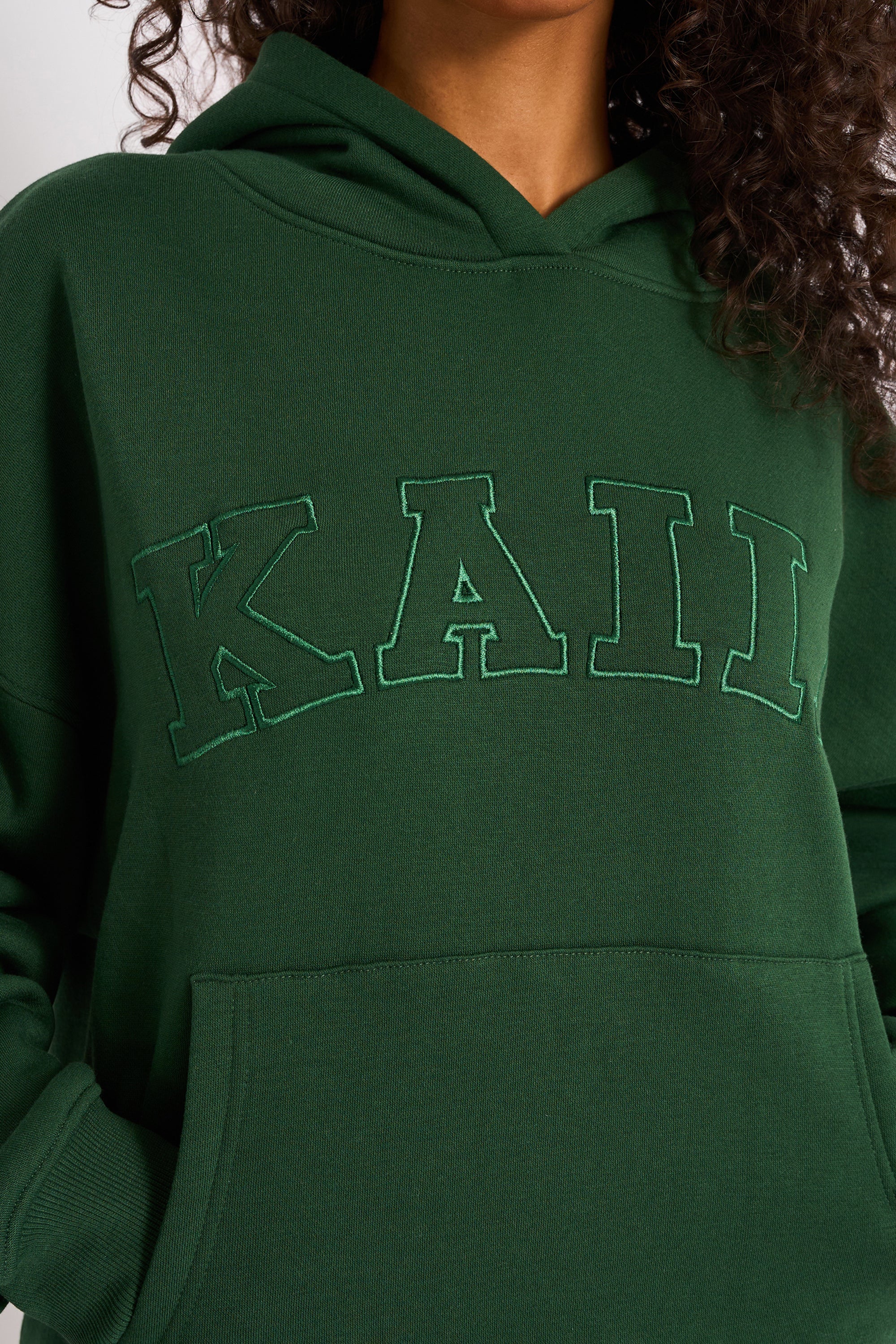 Kaiia Oversized Logo Hoodie Forest Green - Image 4