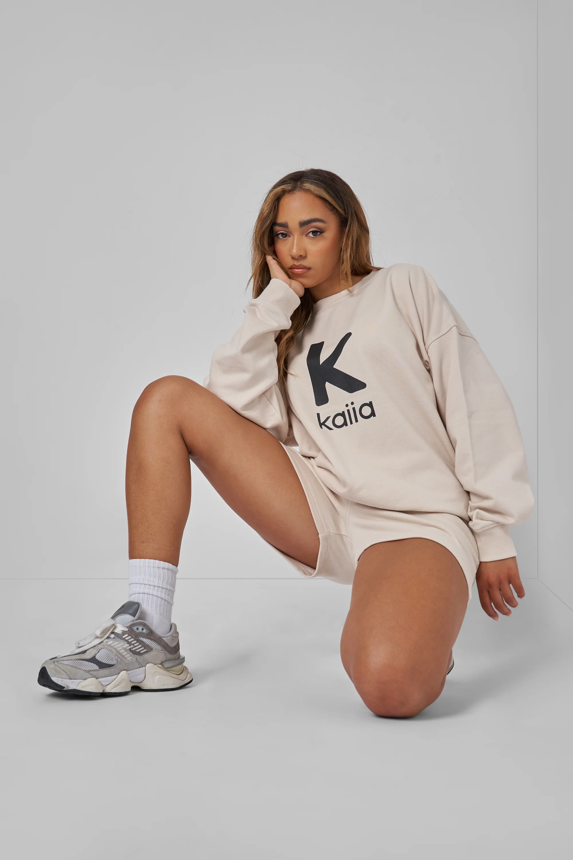 Kaiia Oversized Sweatshirt Cream - Image 3