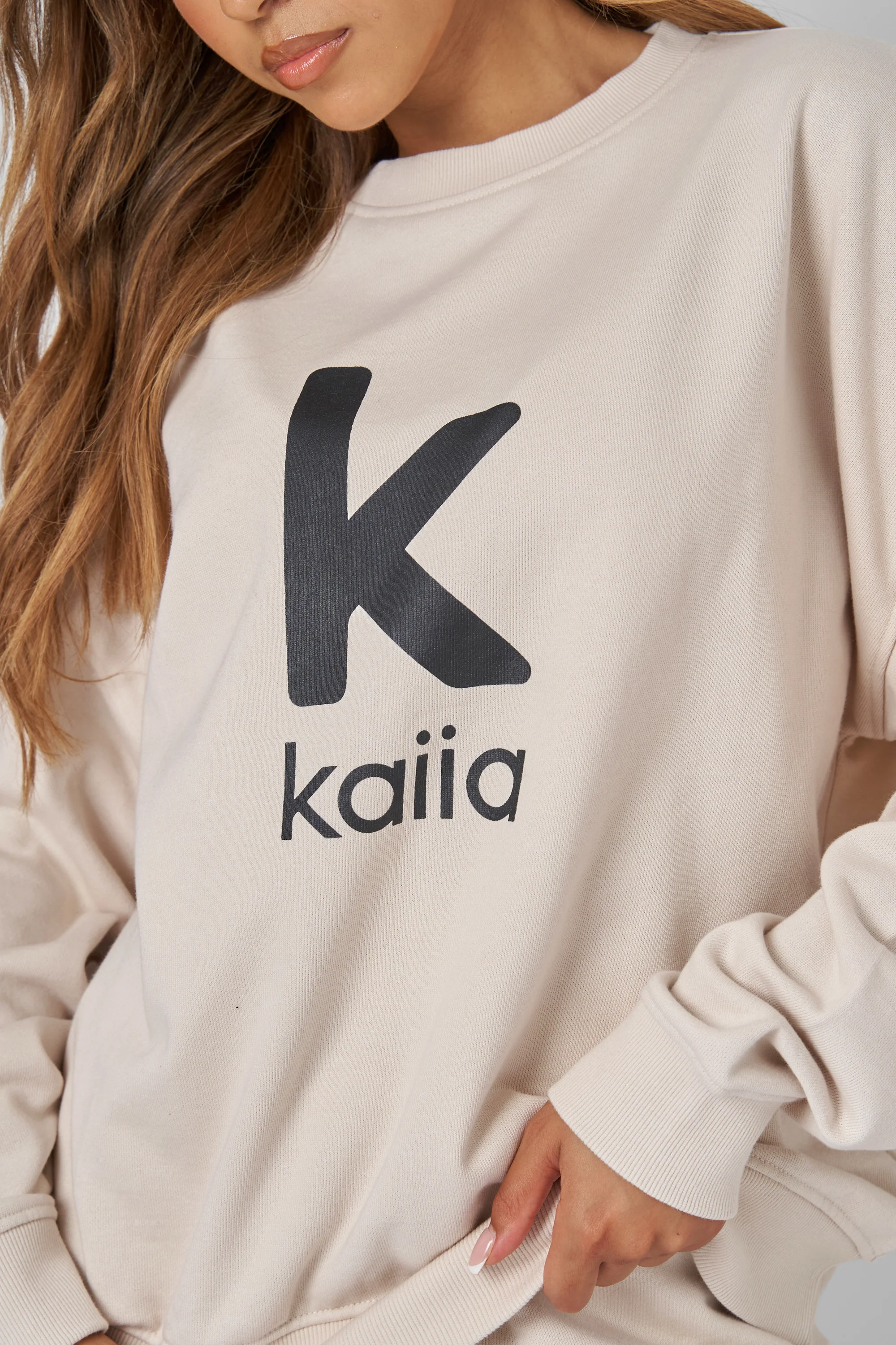 Kaiia Oversized Sweatshirt Cream - Image 4