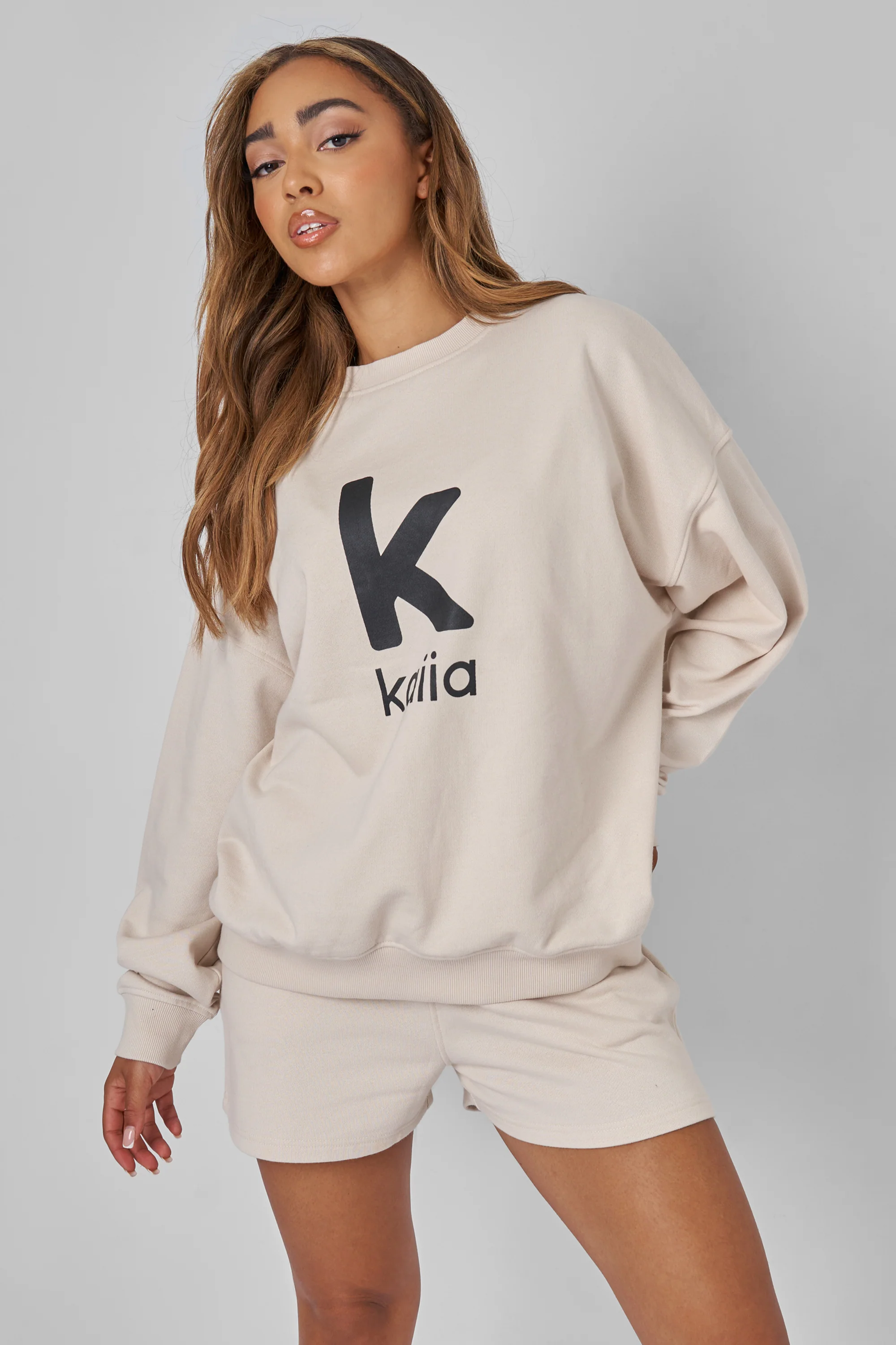 Kaiia Oversized Sweatshirt Cream - Image 5