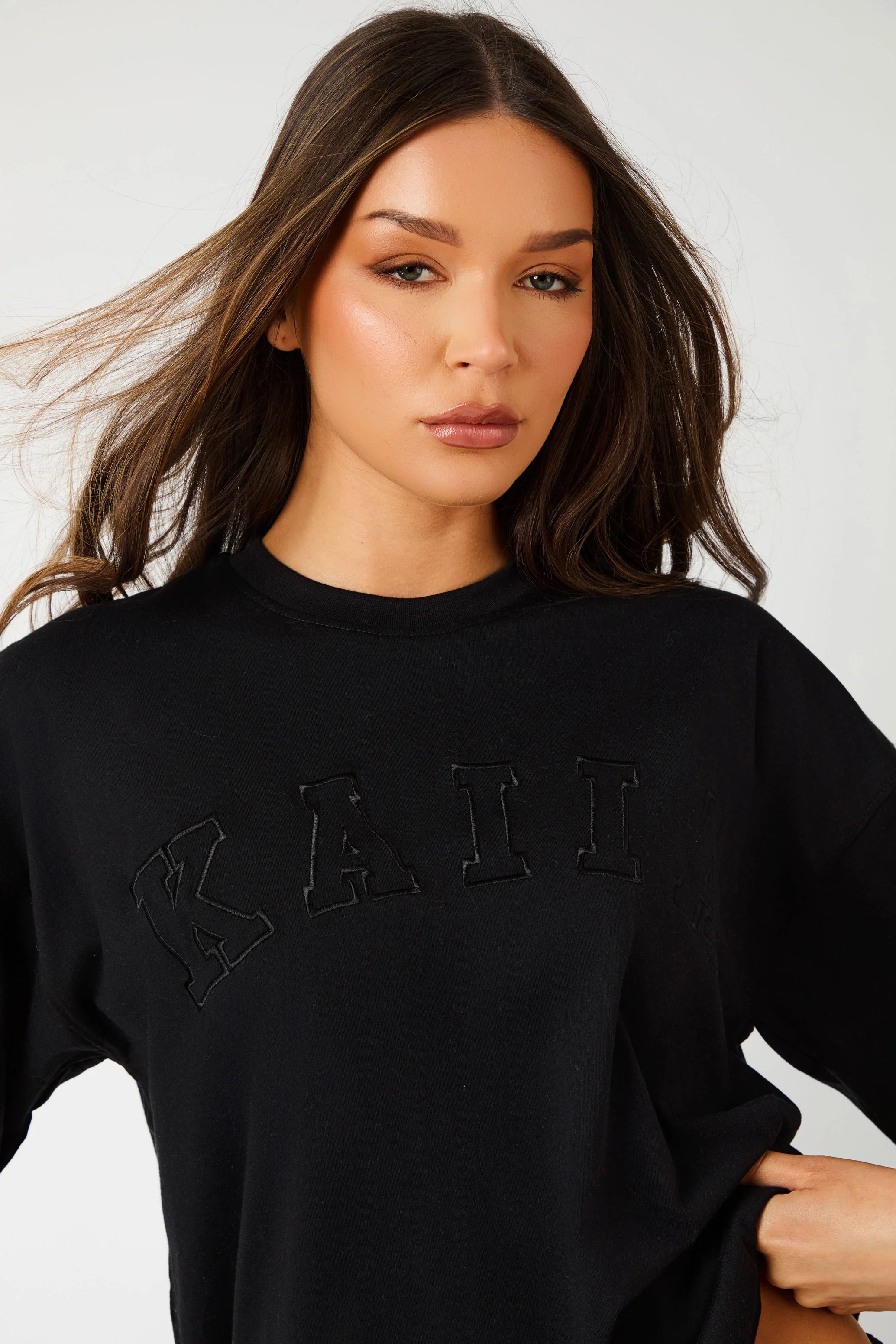 Kaiia Oversized T-shirt Black - Image 6