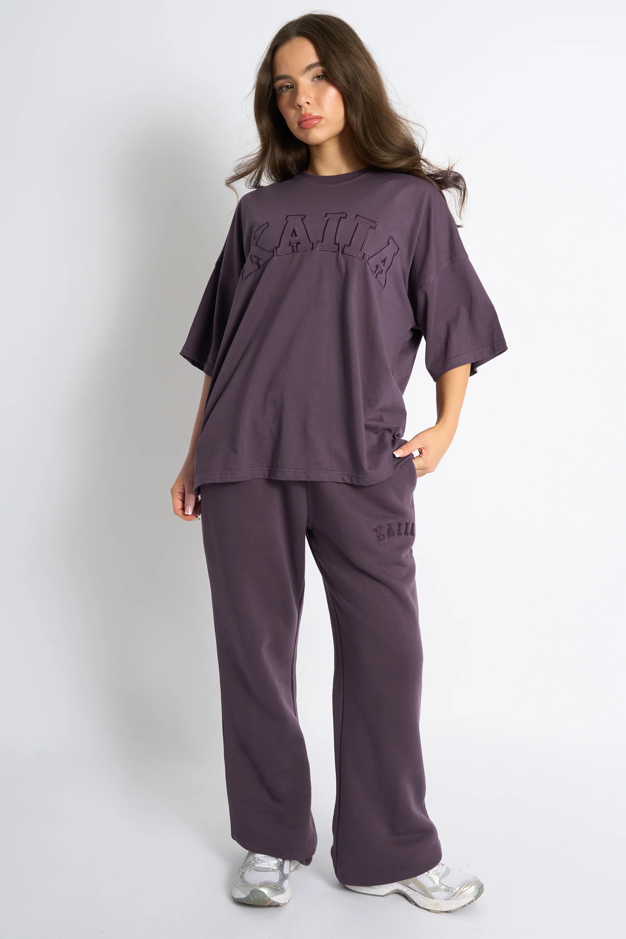 Kaiia Logo Oversized T-Shirt Deep Purple - Image 3