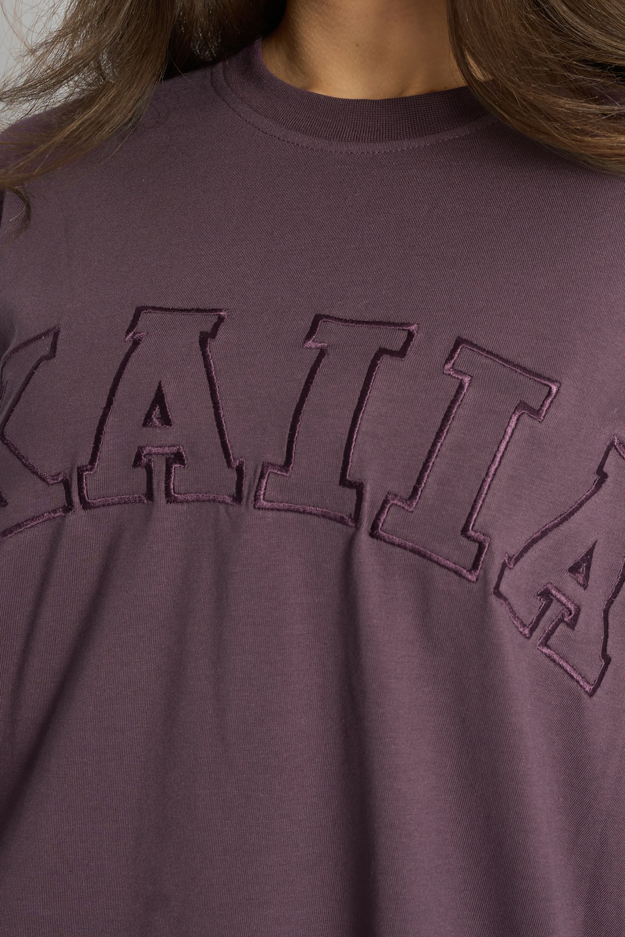 Kaiia Logo Oversized T-Shirt Deep Purple - Image 4