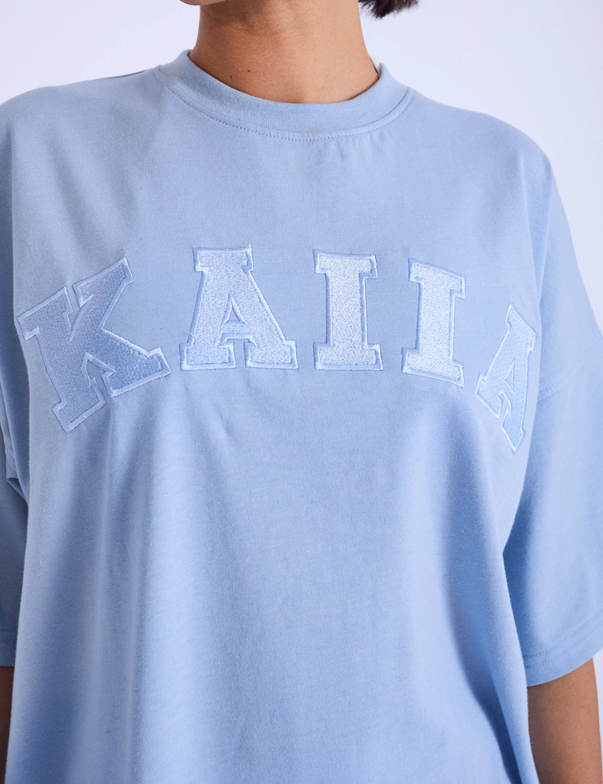 Kaiia Oversized T-shirt Light Blue - Image 2