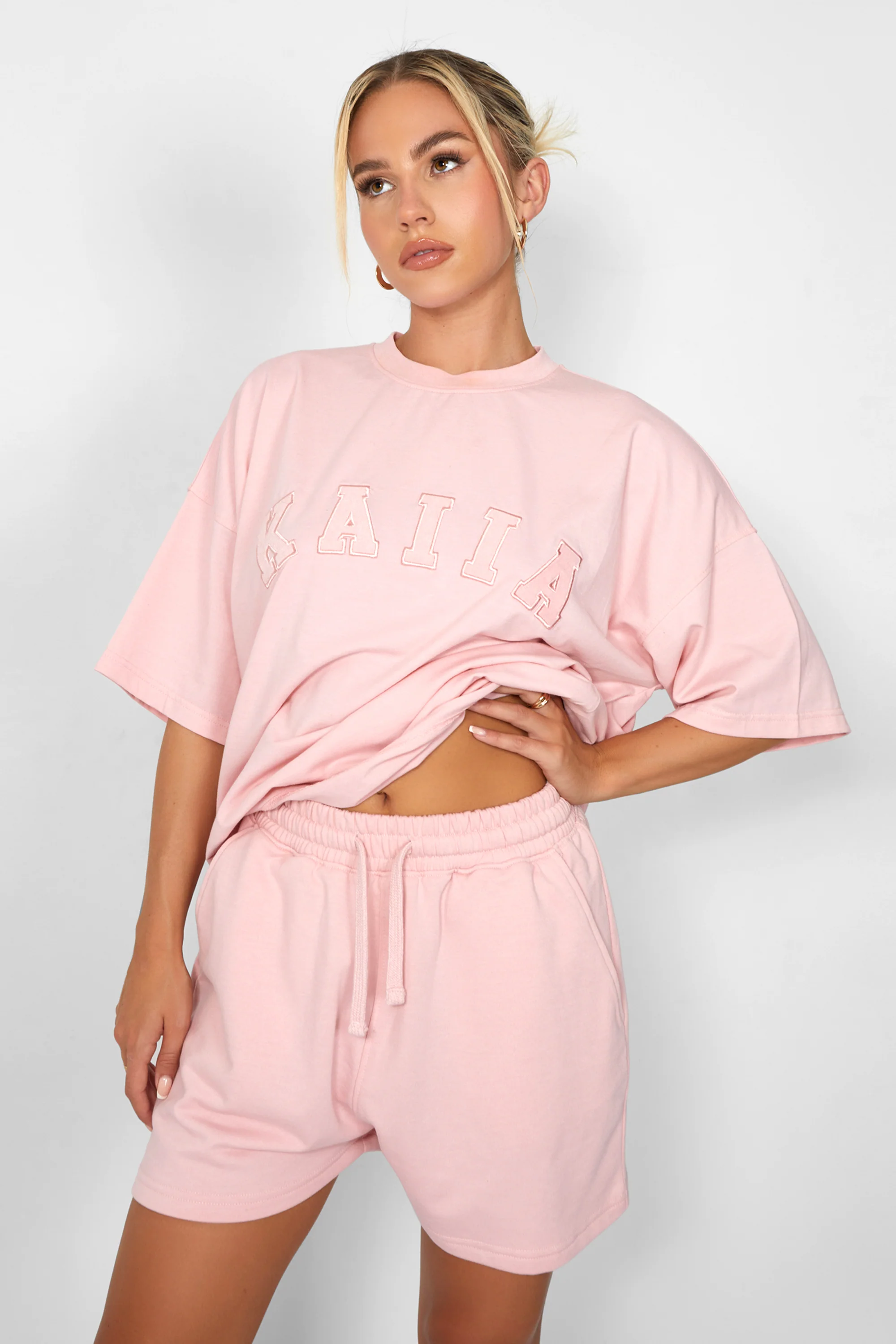 Kaiia Oversized T-shirt Soft Pink - Image 5