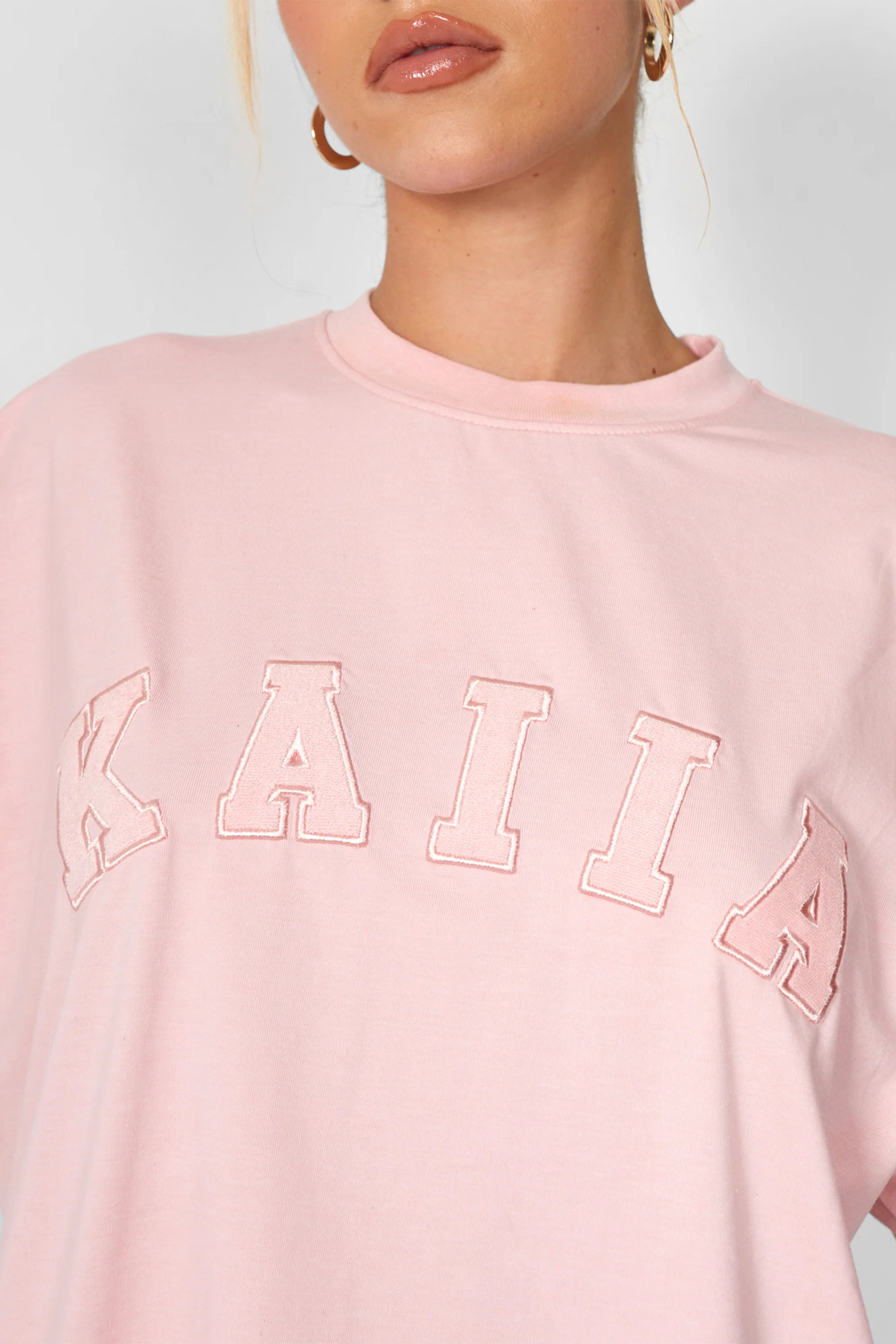 Kaiia Oversized T-shirt Soft Pink - Image 6