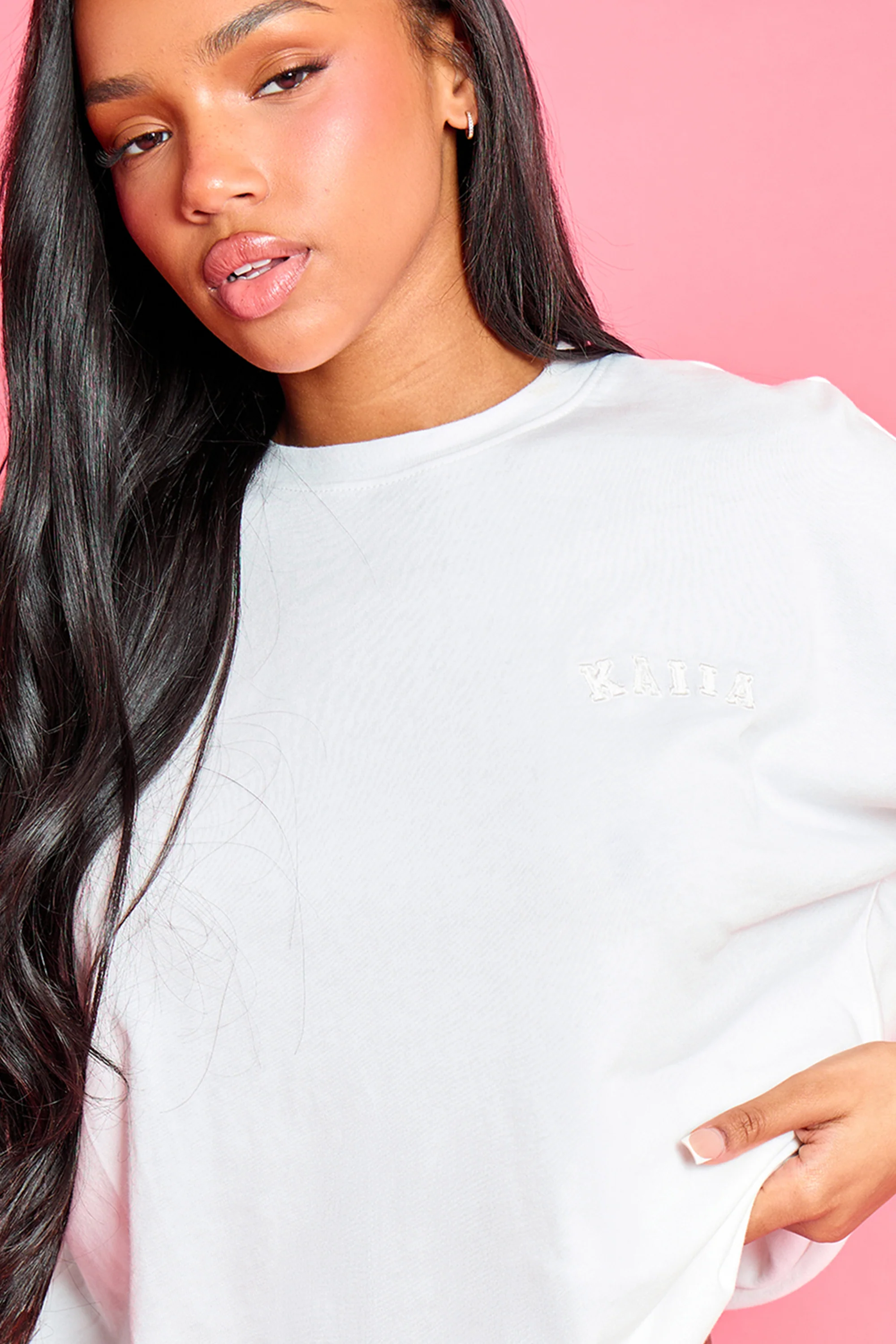 Kaiia Oversized T-shirt White - Image 2