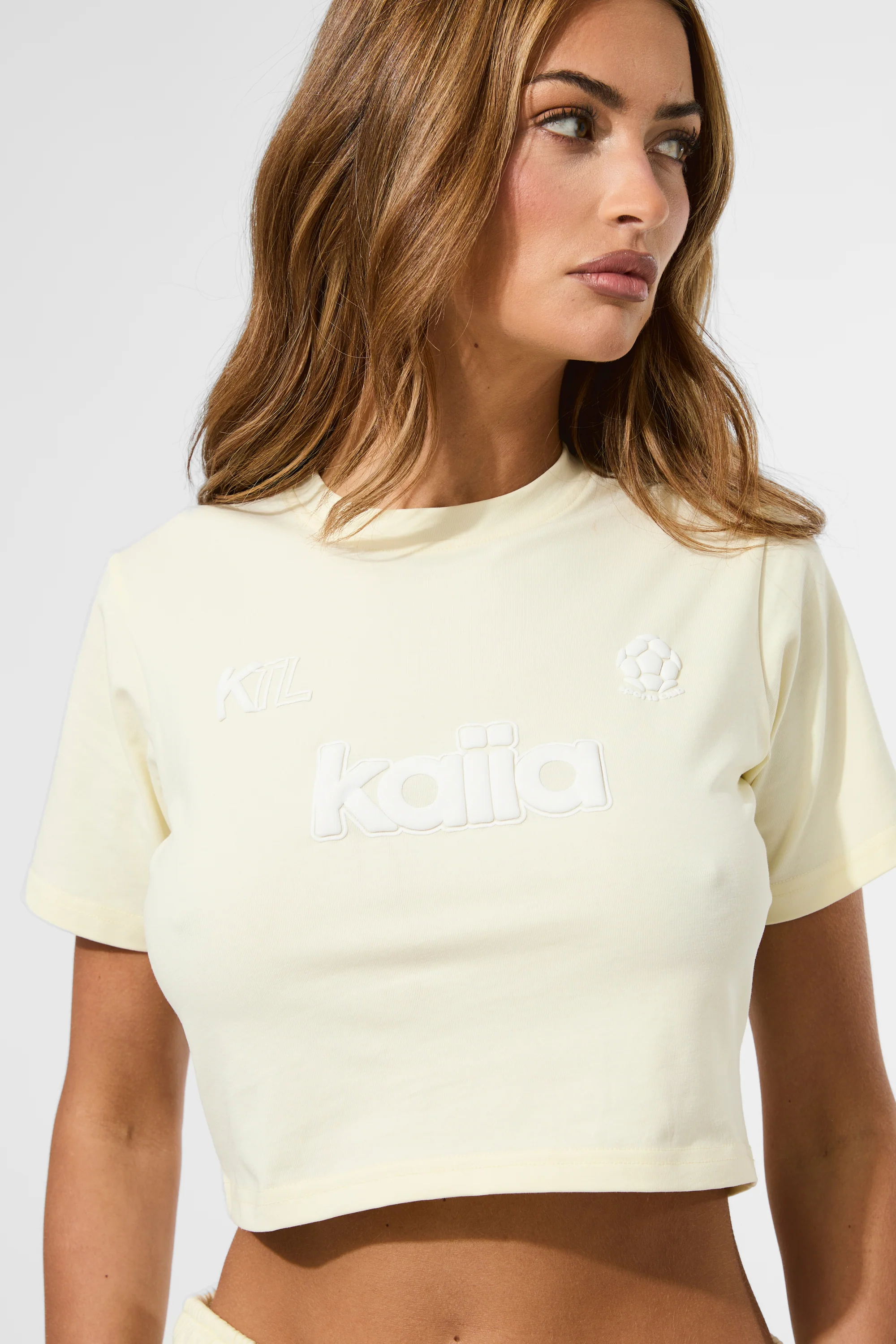 Kaiia Puff Print Baby Tee Lemon - Image 2