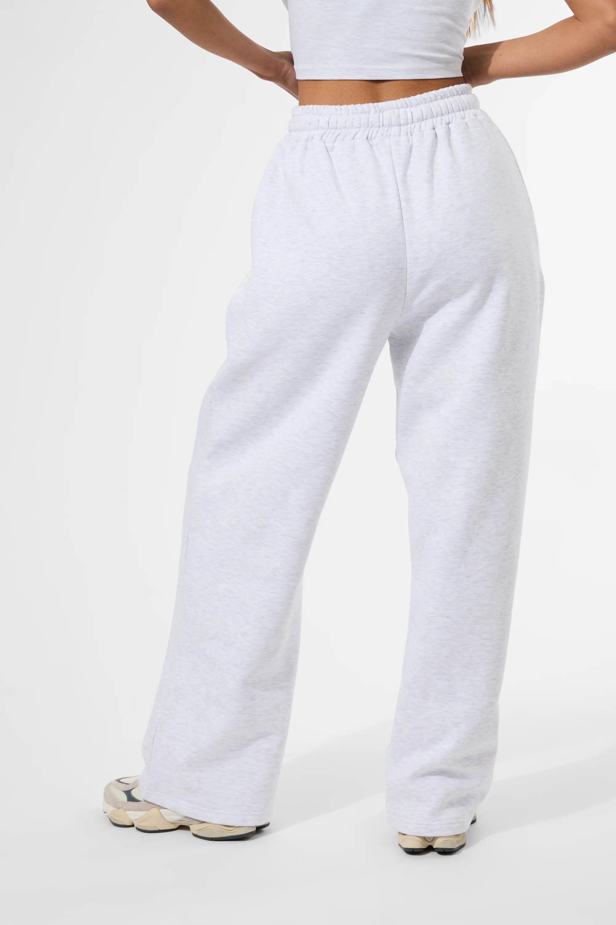 Kaiia Puff Print Wide Leg Joggers Ash Grey Marl - Image 5