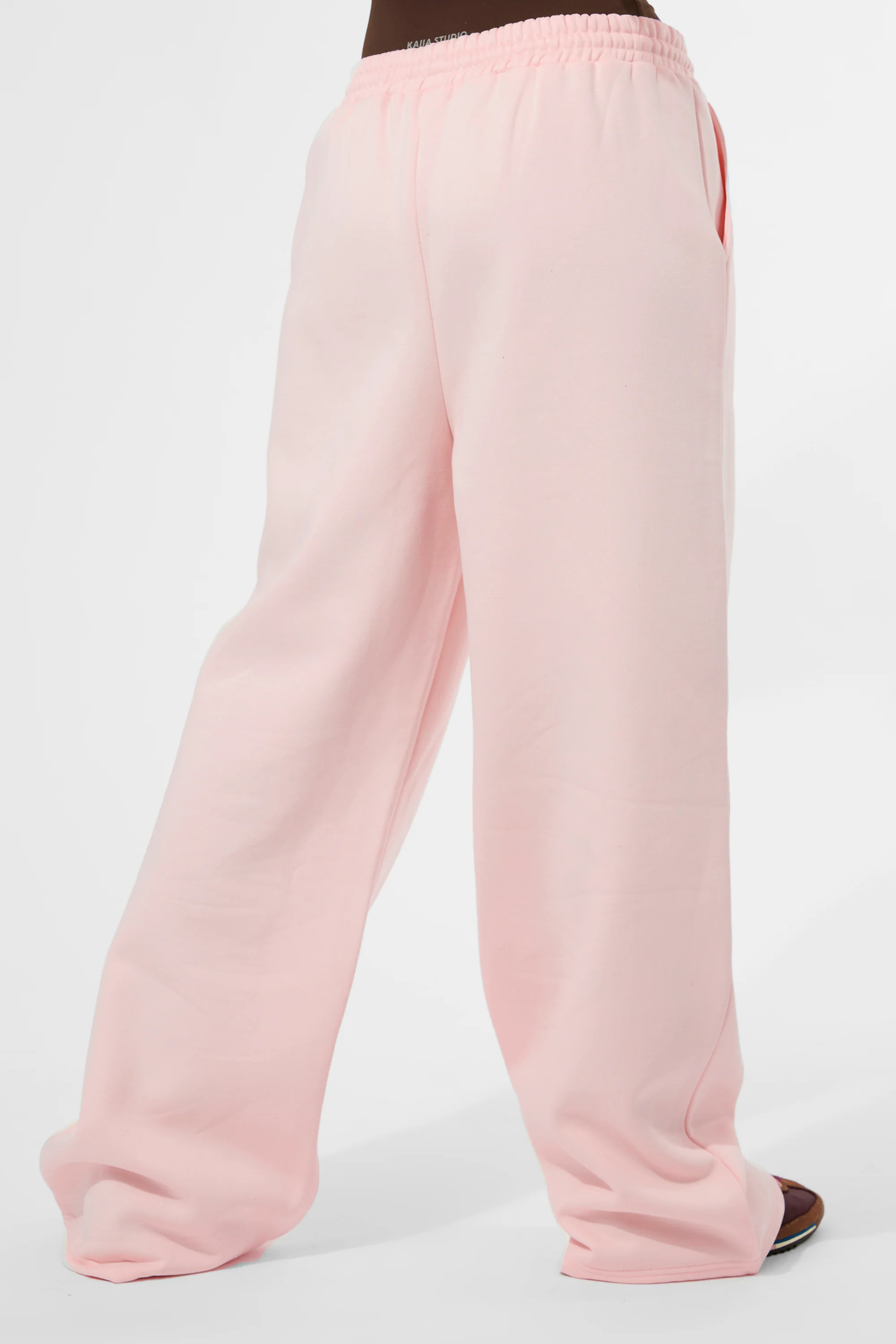 Kaiia Puff Print Wide Leg Joggers Baby Pink - Image 5