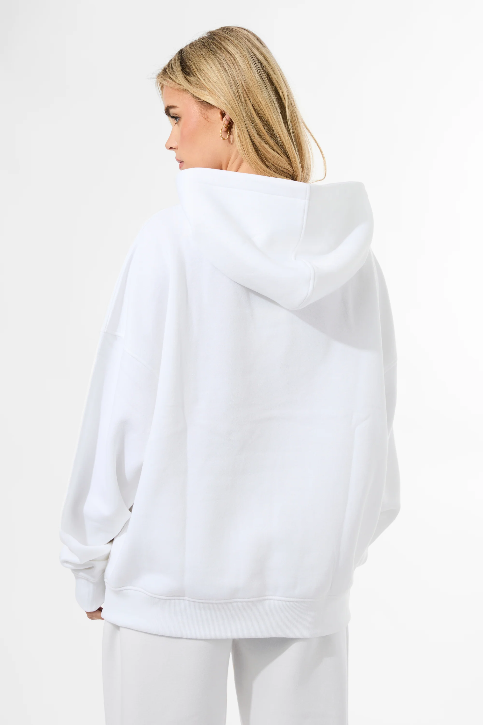 Kaiia Rainbow Logo Oversized Hoodie White - Image 6