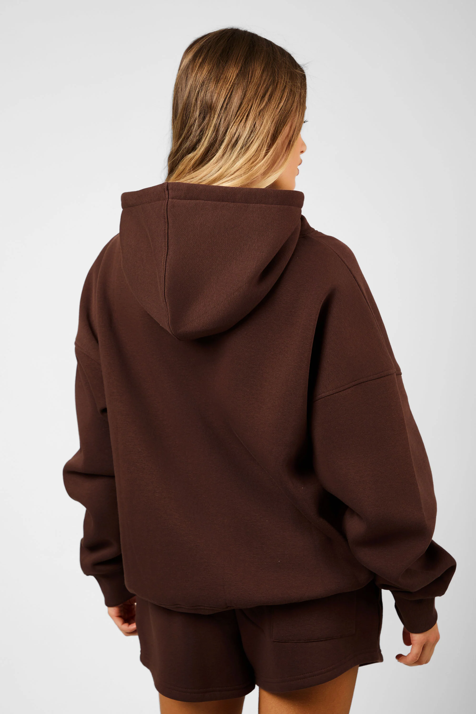 Kaiia Script Logo Oversized Hoodie Peppercorn - Image 5