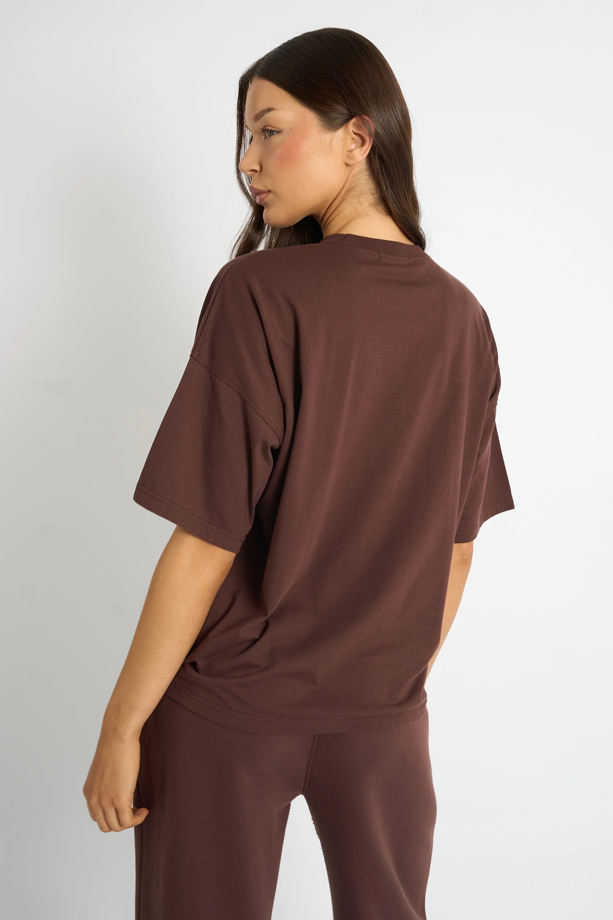 Kaiia Script Logo Oversized T-Shirt Mocha - Image 8