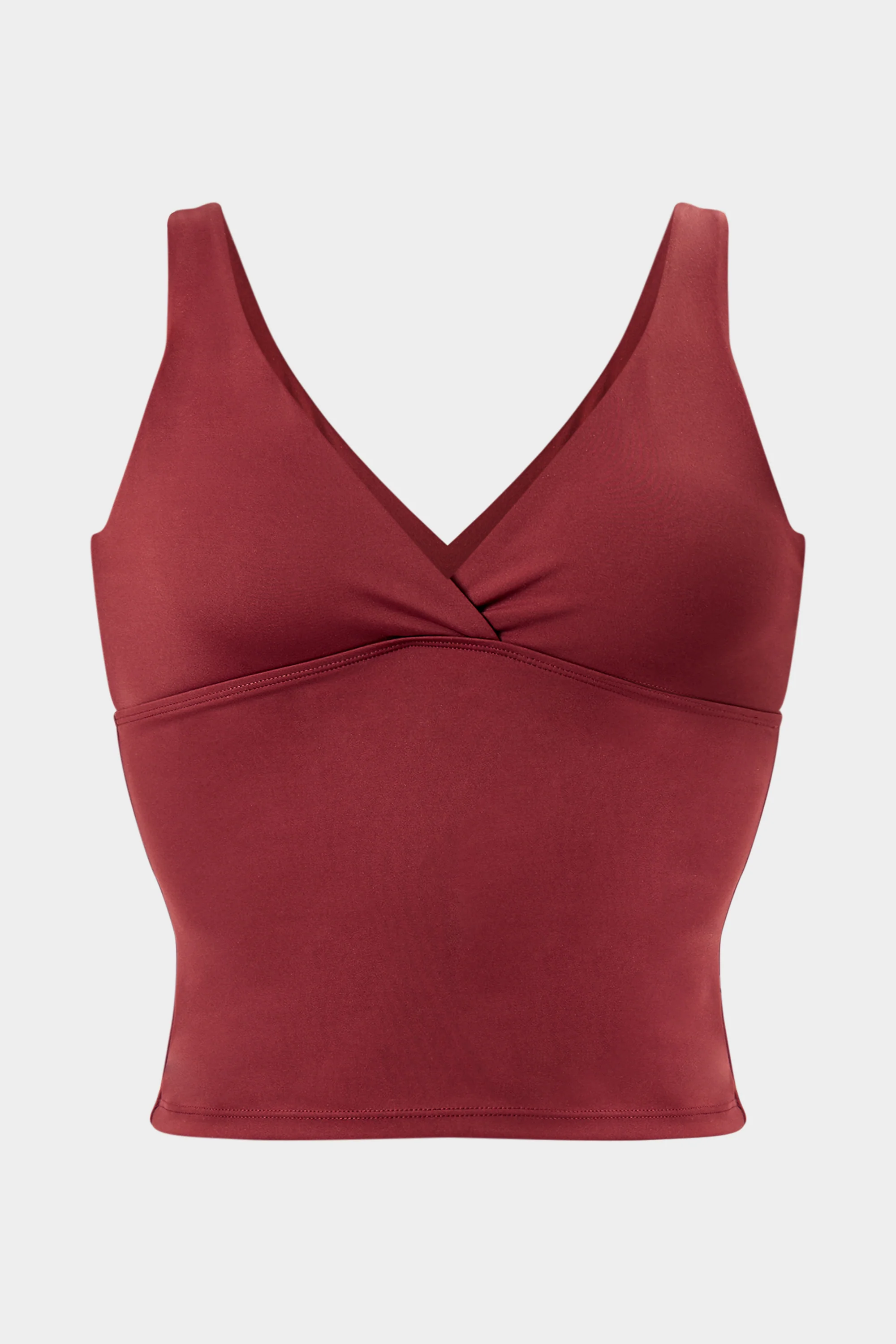 Kaiia Sculpt Cross Over Padded Top Dark Cherry - Image 9