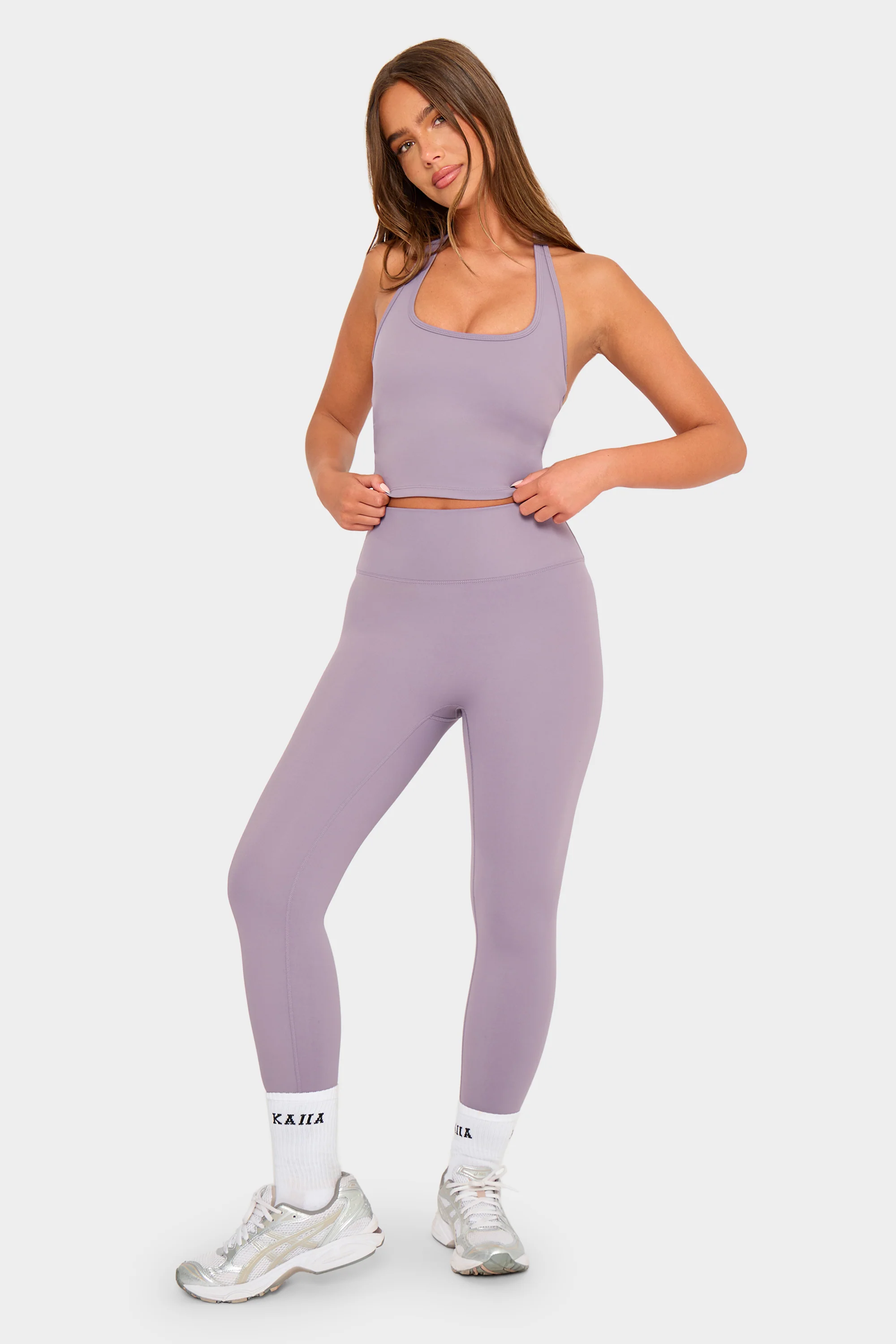 Kaiia Sculpt Halterneck Gym Top Dusk - Image 5