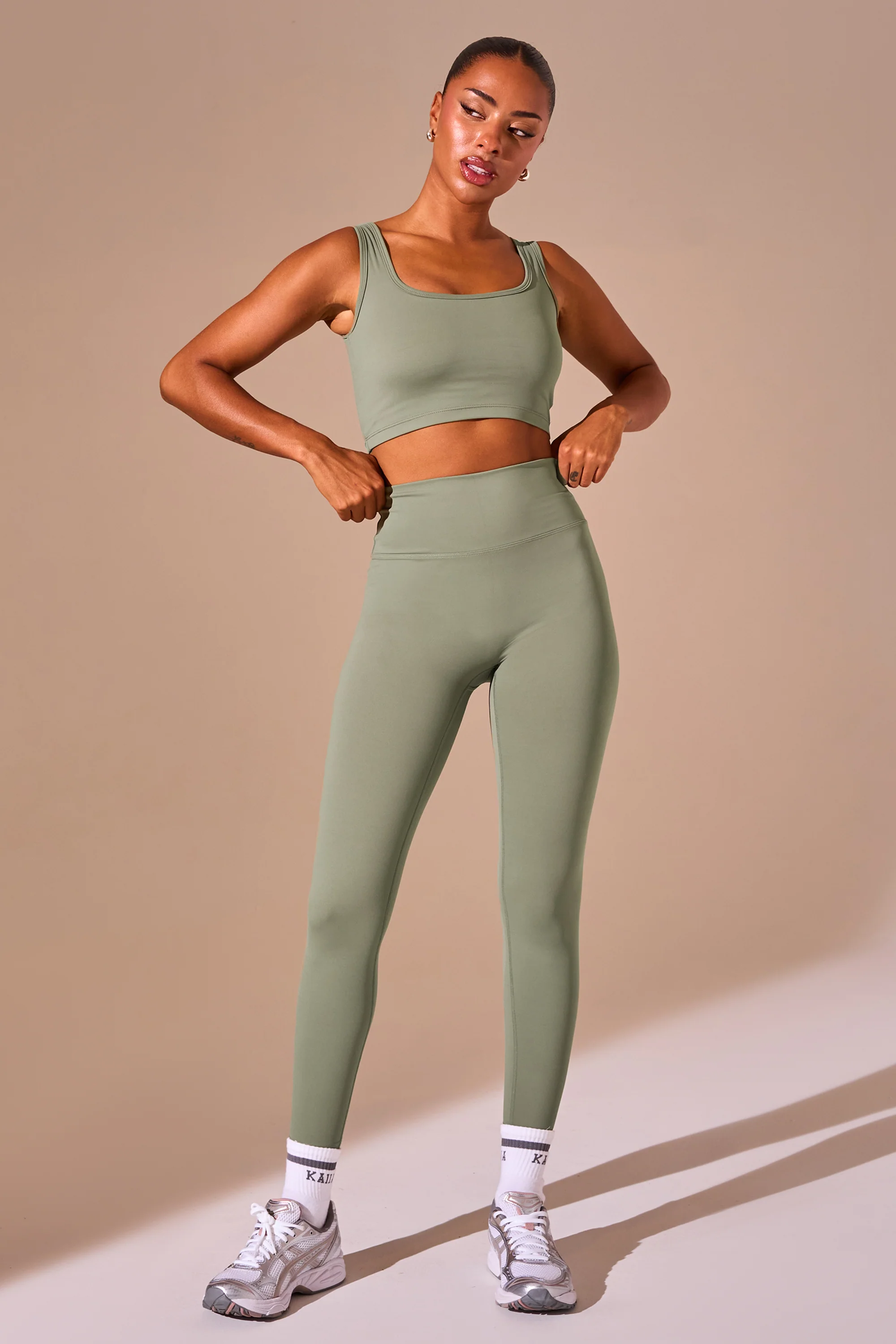 Kaiia Sculpt Leggings Khaki - Image 8