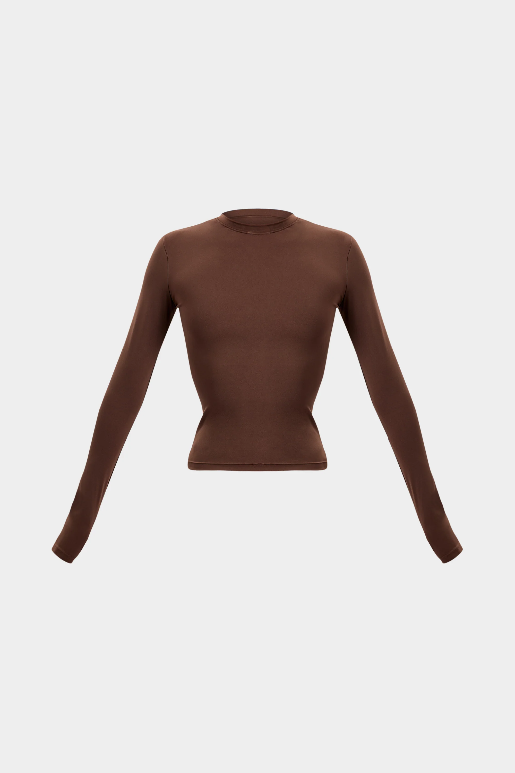 Kaiia Sculpt Long Sleeve Fitted T-Shirt Bitter Chocolate - Image 5
