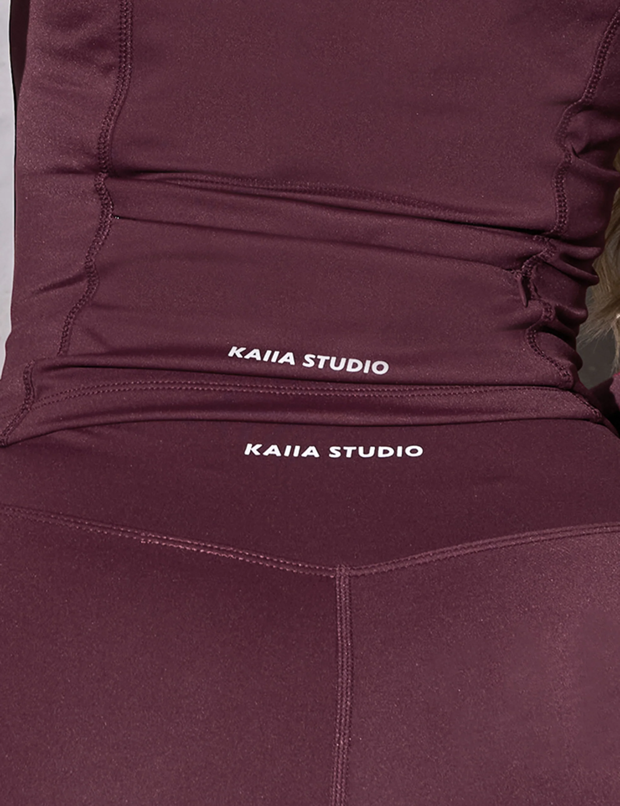 Kaiia Sculpt Long Sleeve Zip Through Fitted Jacket Dark Cherry - Image 11