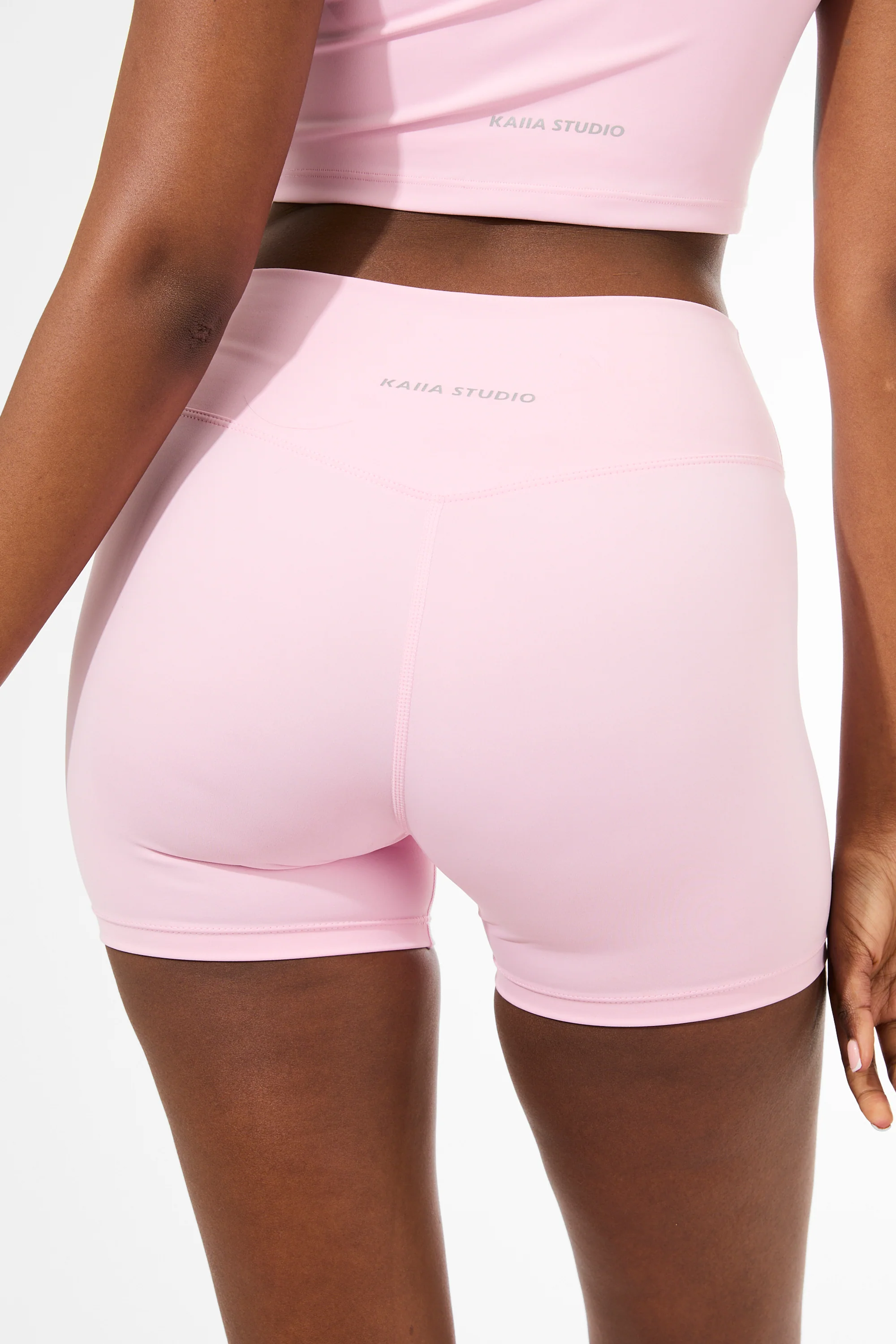 Kaiia Sculpt Mini Shorts Baby Pink - Image 6
