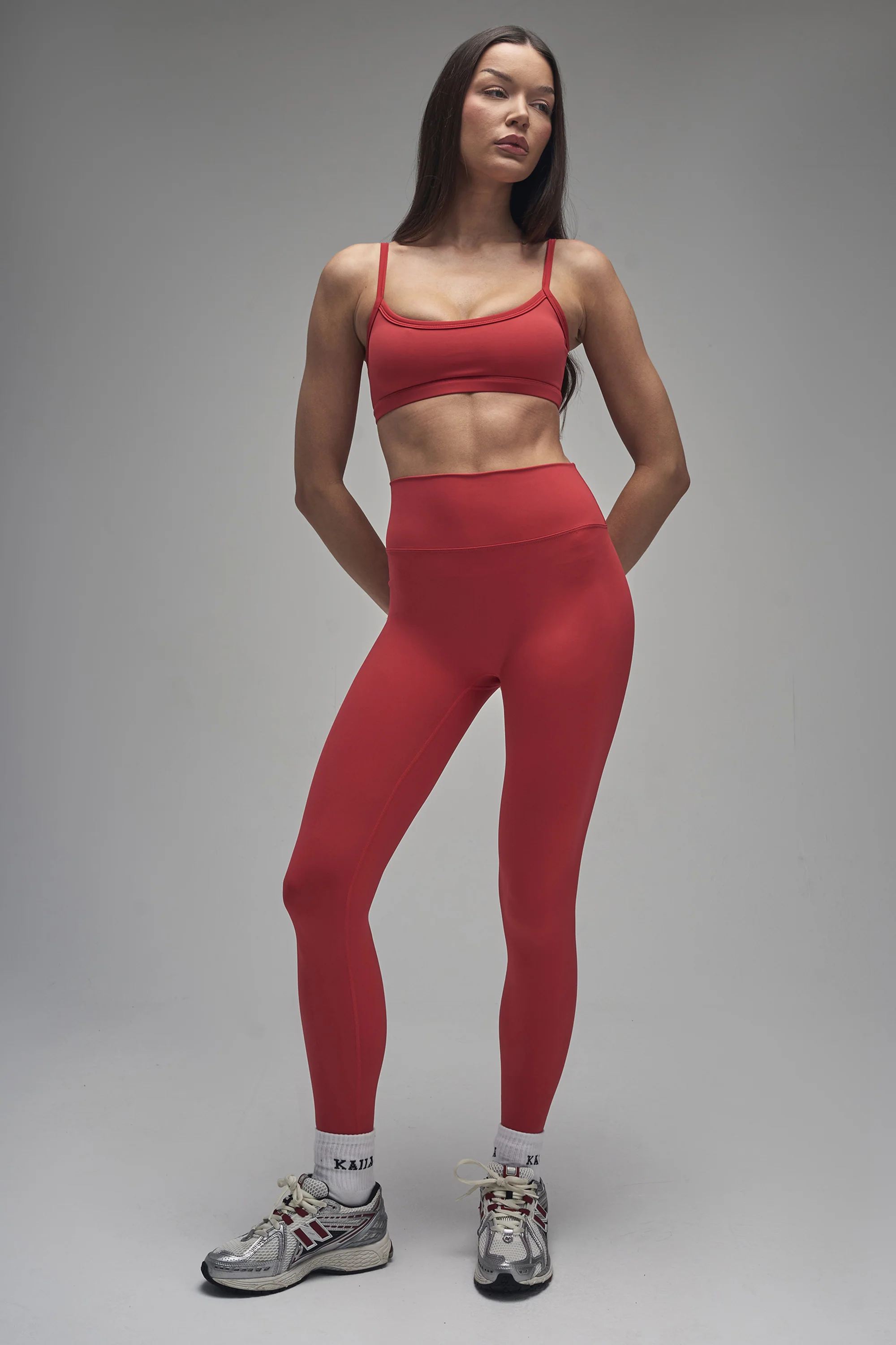 Kaiia Sculpt Scoop Neck Bralette Red - Image 3