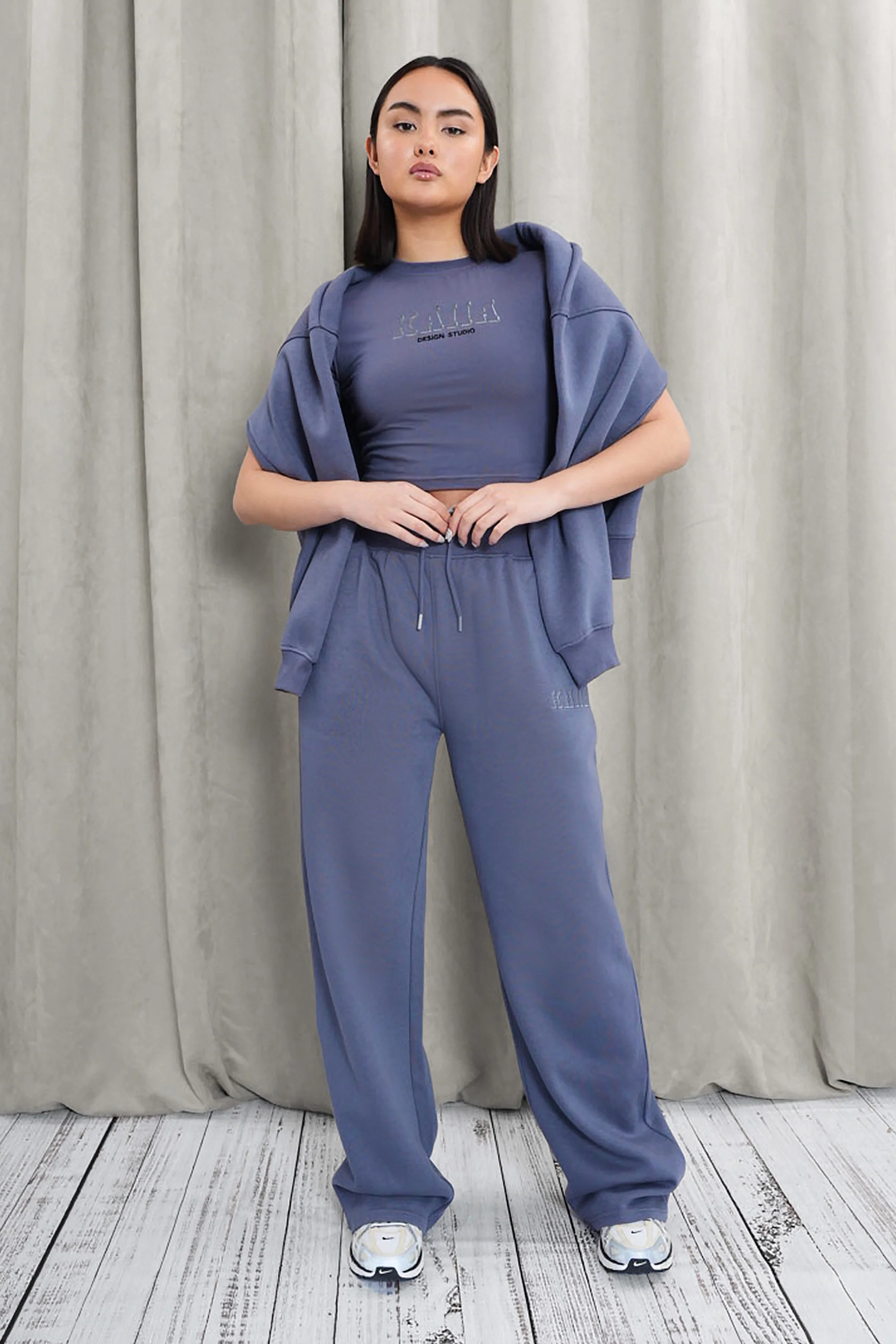 Kaiia Shadow Logo Baby Tee Slate Blue - Image 7