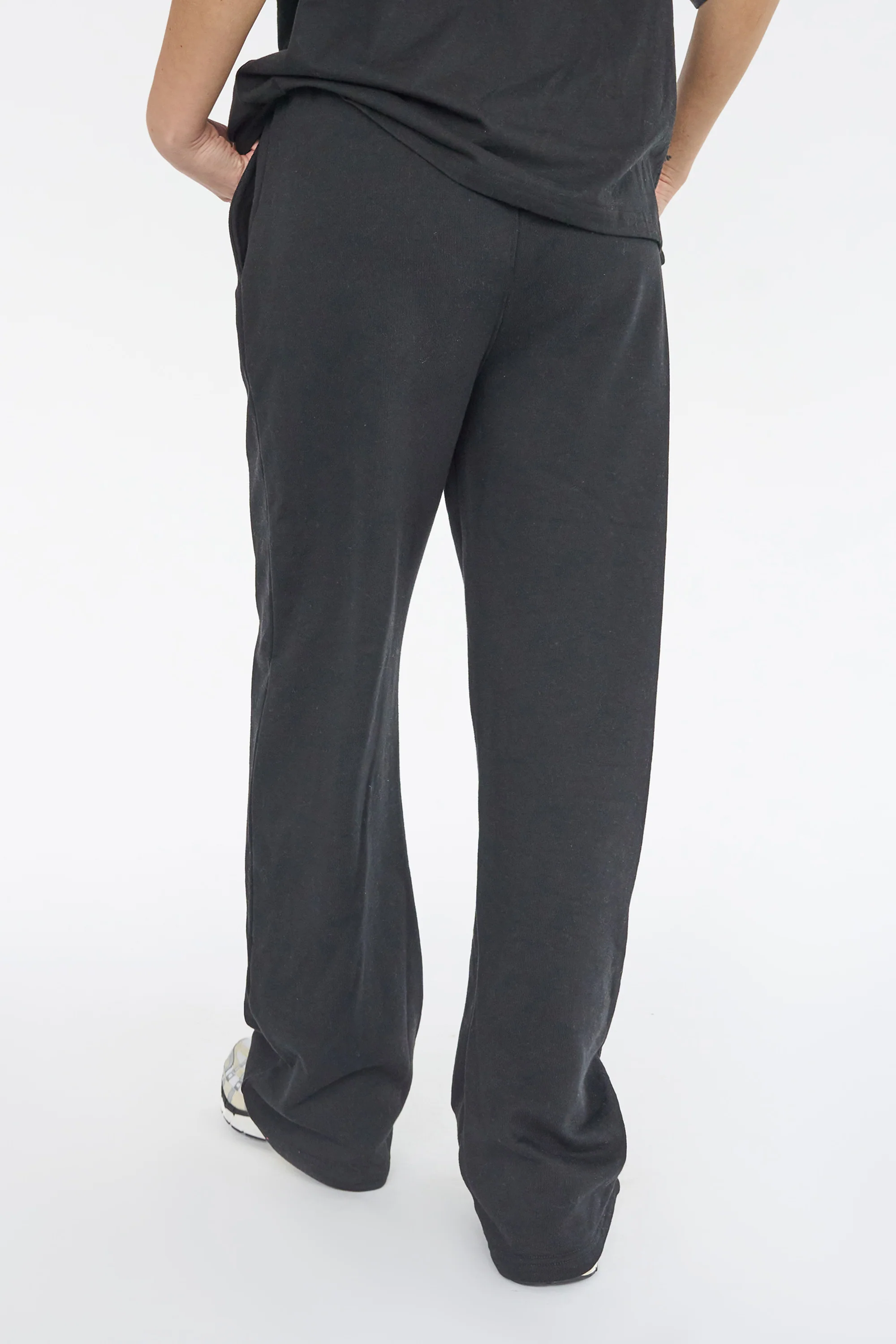 Kaiia Shadow Logo Wide Leg Sweat Pants Black - Image 3