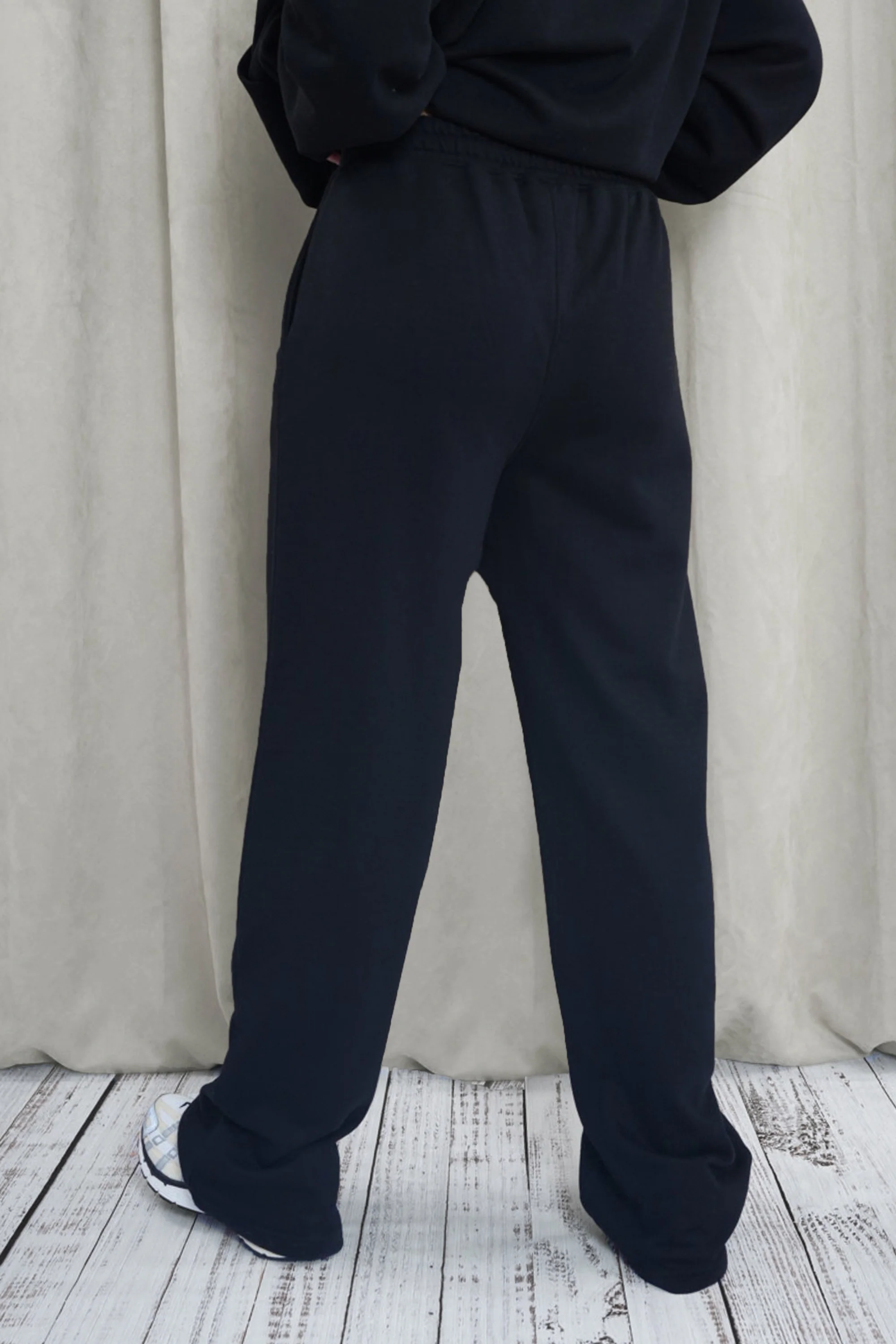 Kaiia Shadow Logo Wide Leg Sweat Pants Black - Image 7