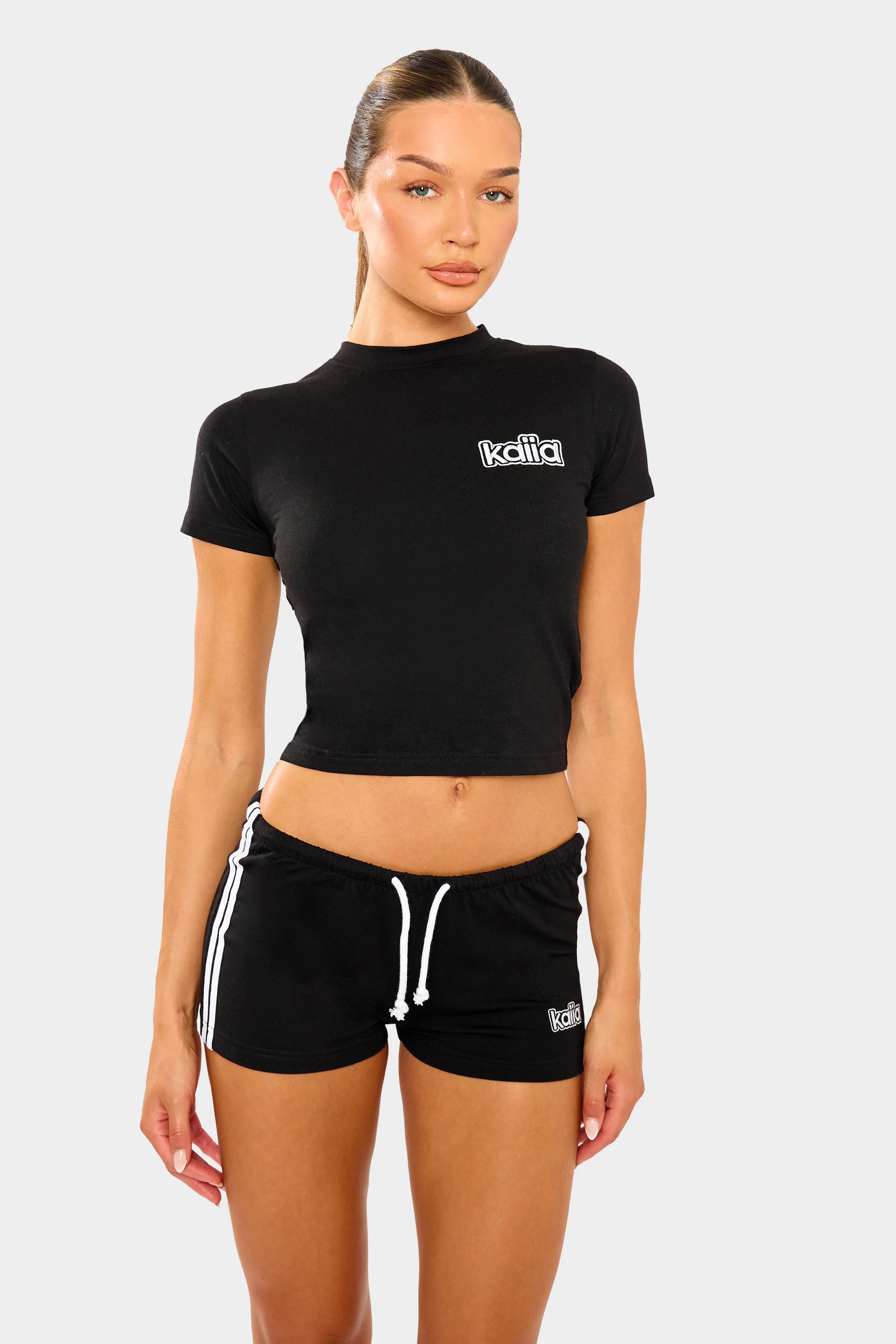 Kaiia Logo Baby Tee Black & White - Image 6