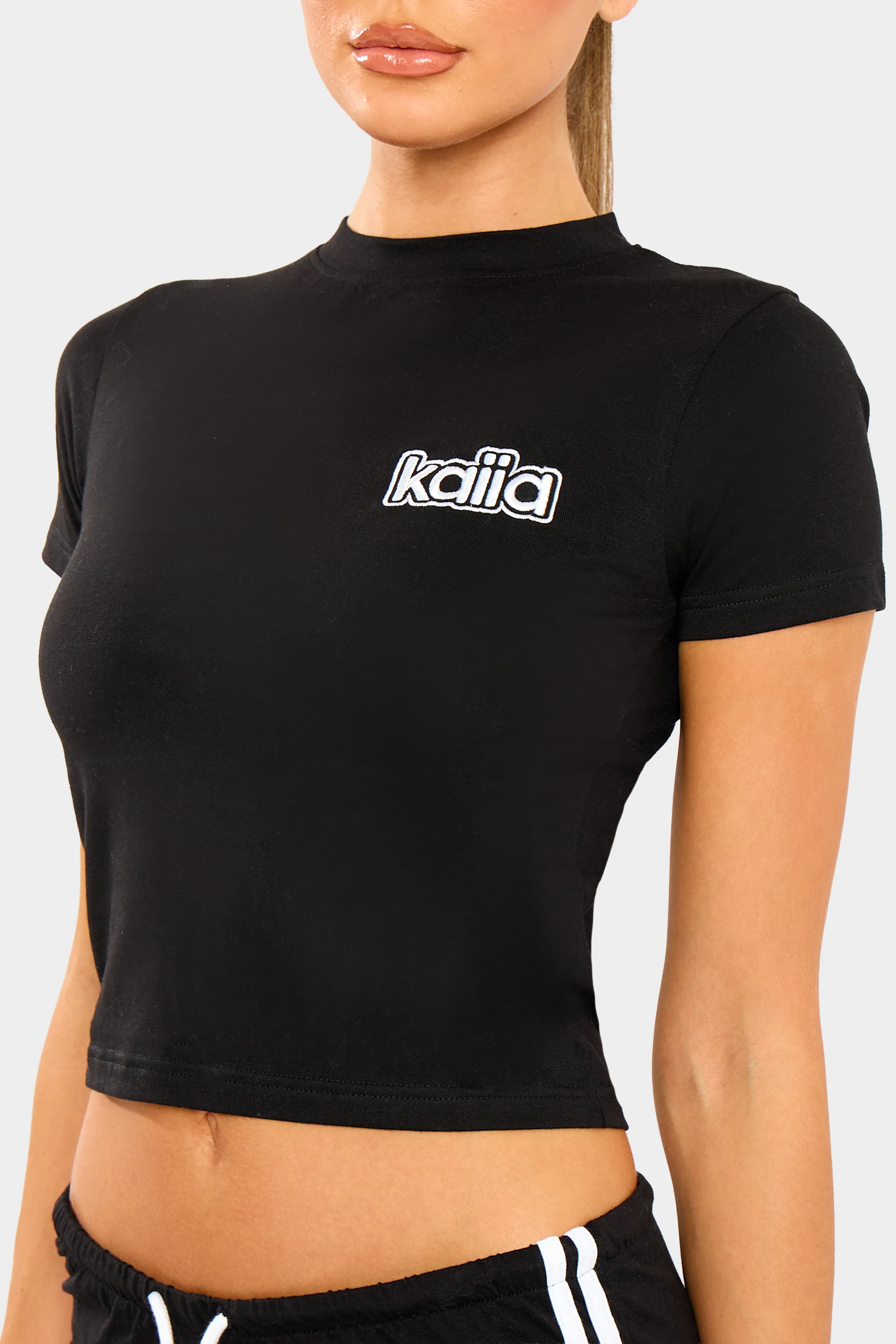 Kaiia Logo Baby Tee Black & White - Image 7