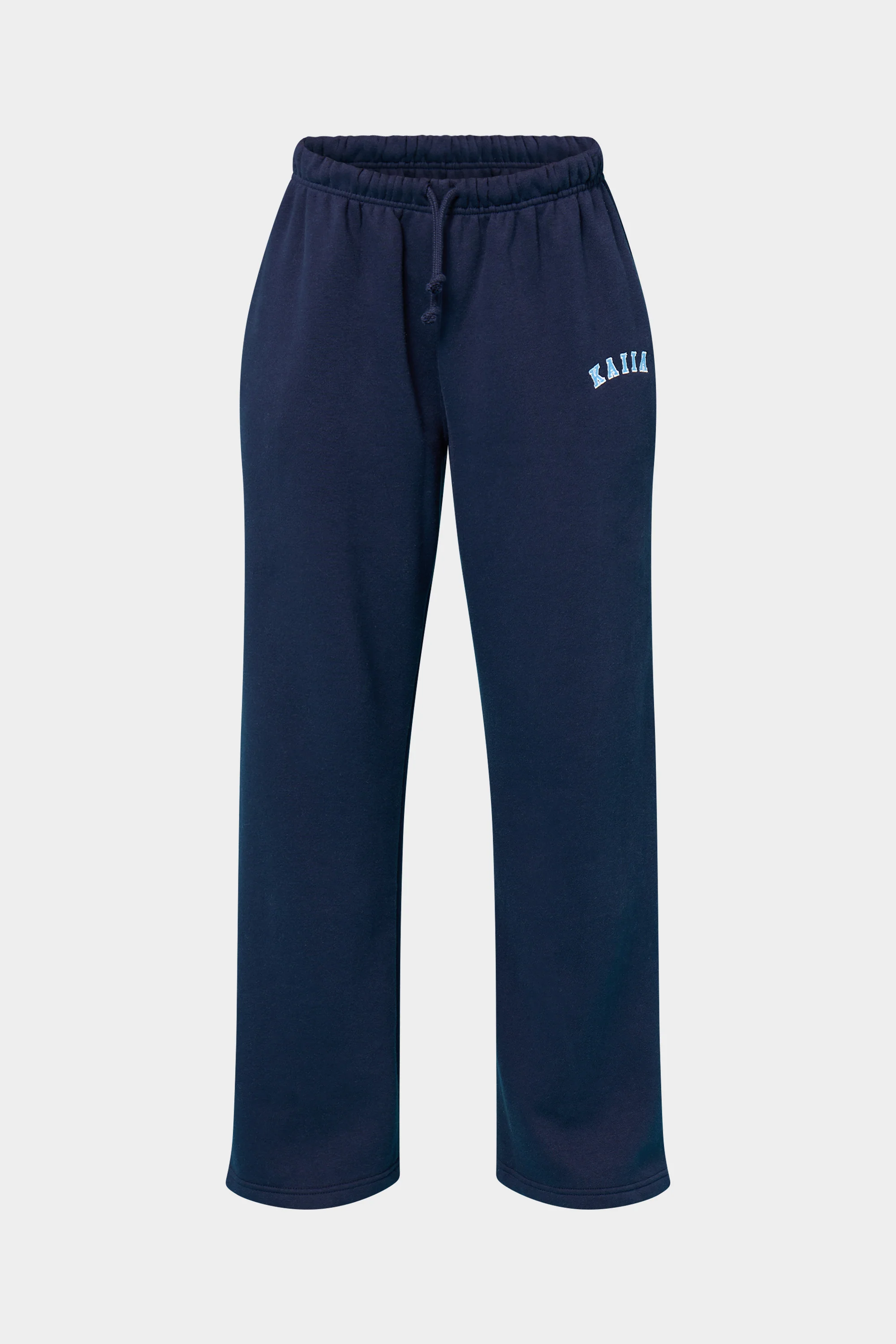 Kaiia Slogan Mid Rise Wide Leg Joggers Navy & Baby Blue - Image 10