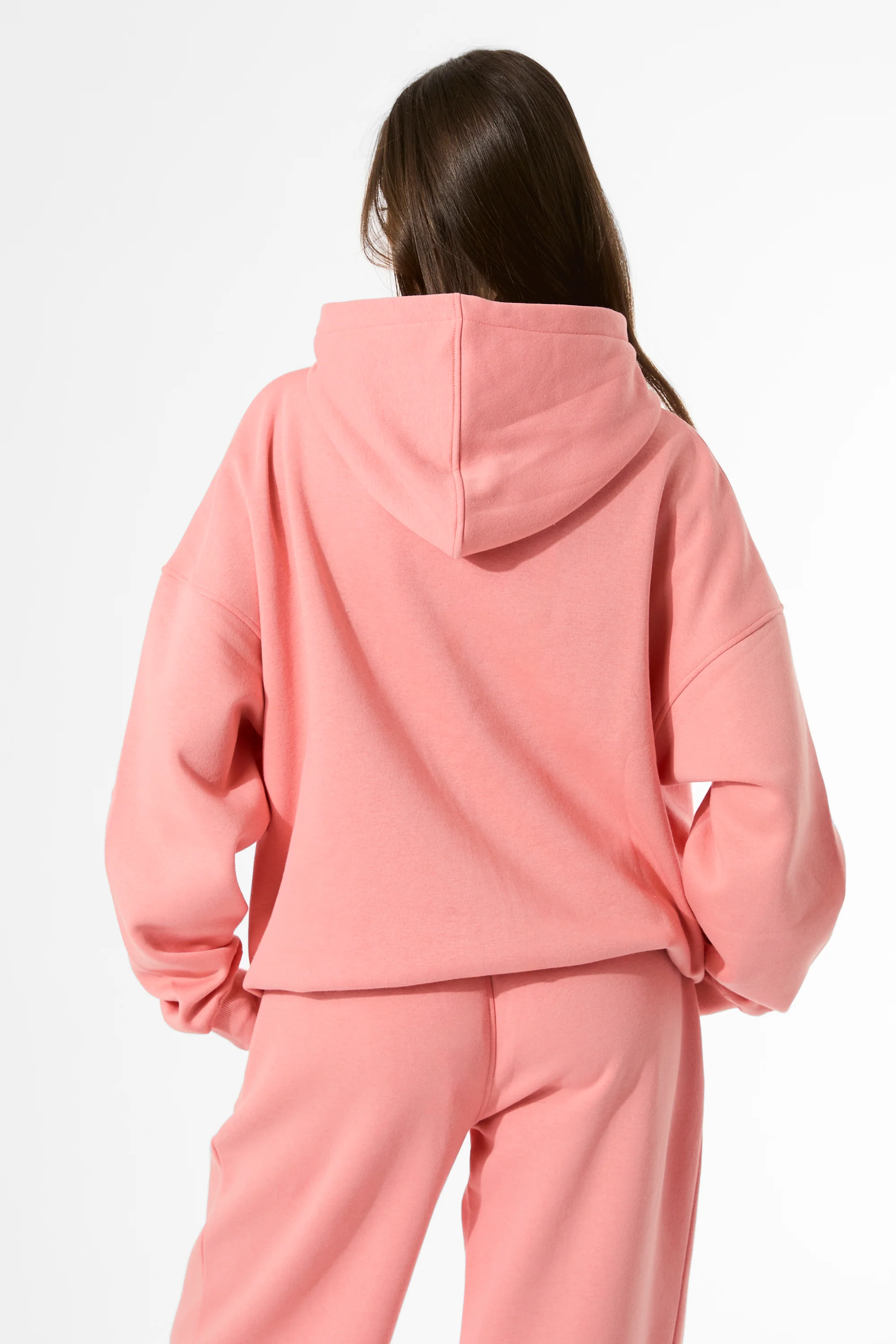 Kaiia Slogan Oversized Hoodie Bright Coral - Image 7