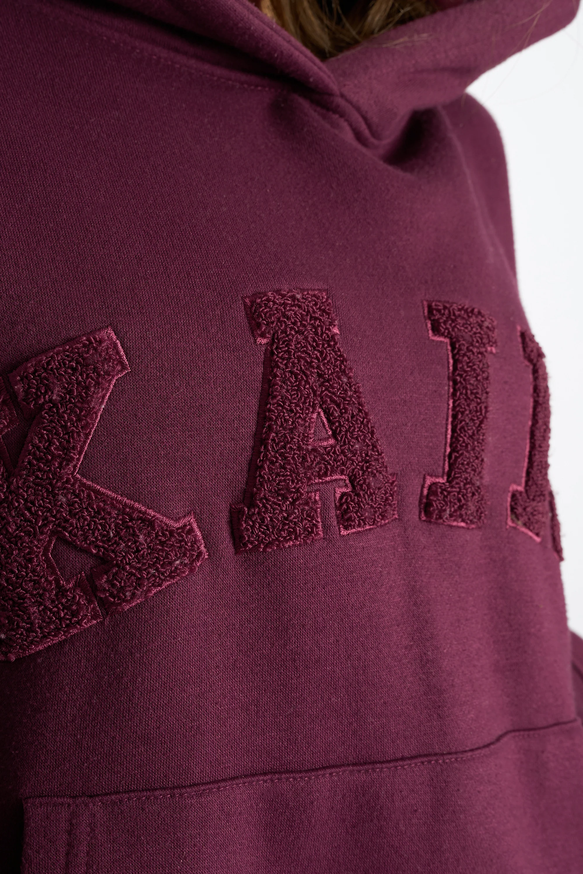 Kaiia Slogan Oversized Hoodie Deep Burgundy - Image 6