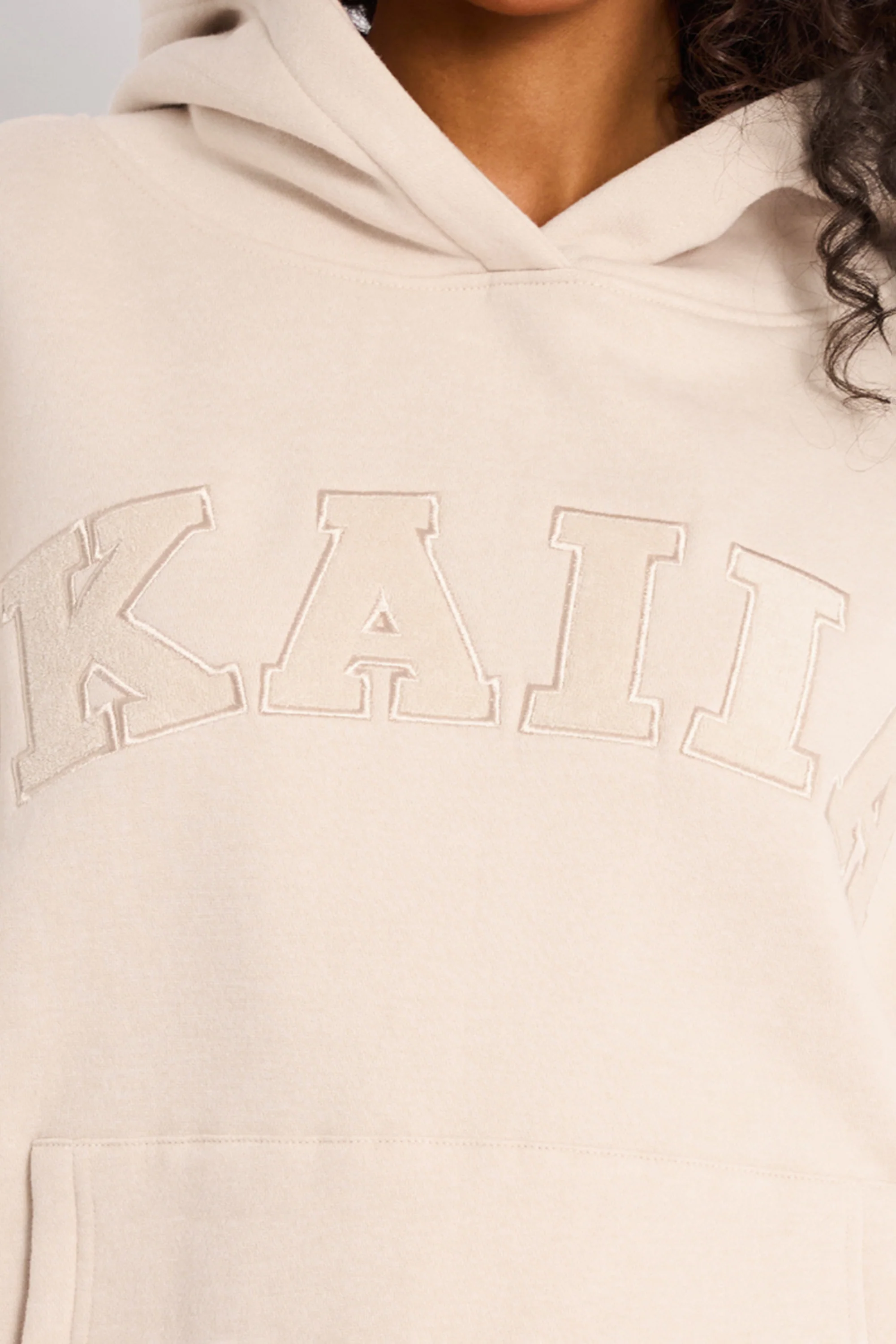 Kaiia Slogan Oversized Hoodie Cream - Image 4