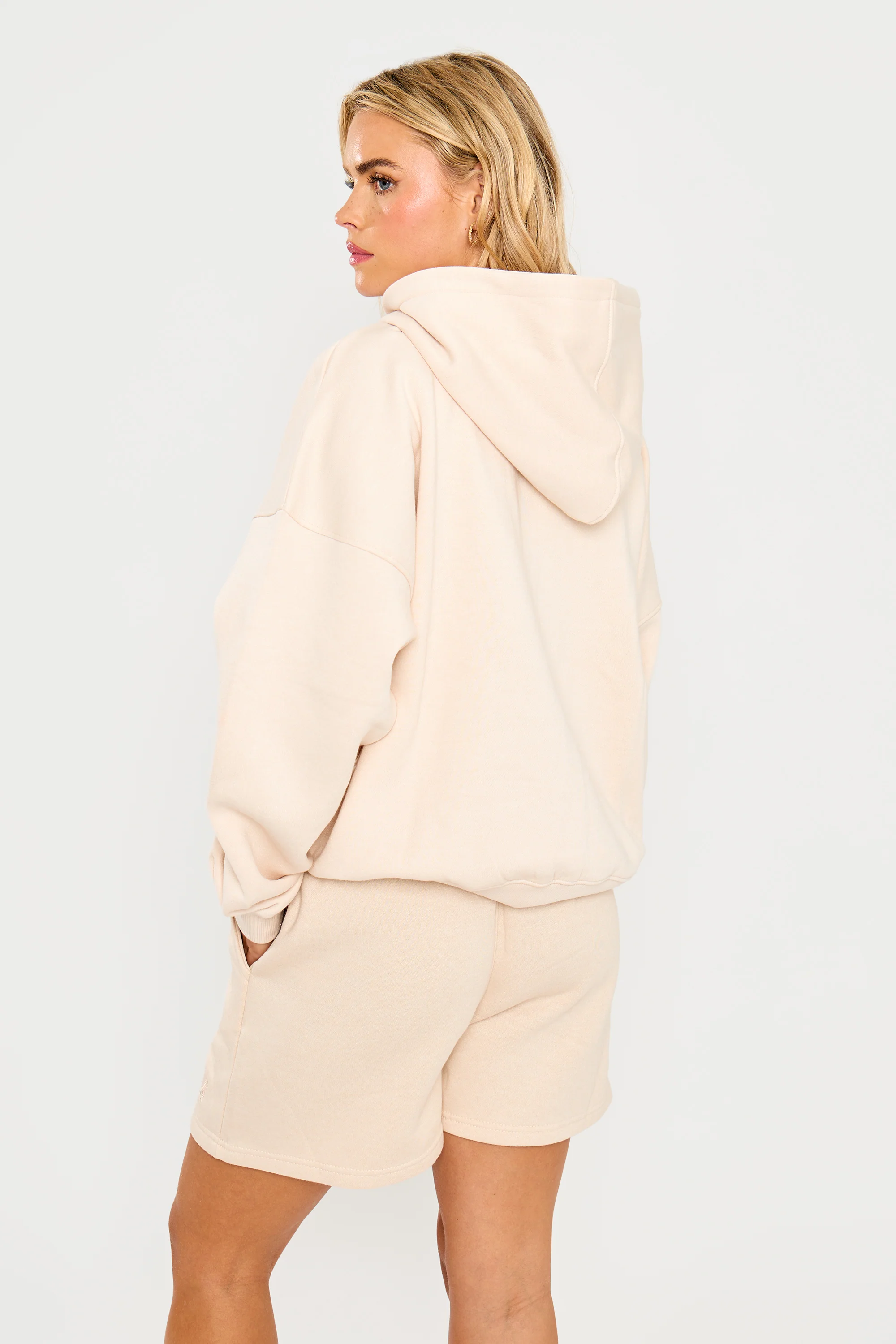 Kaiia Slogan Oversized Hoodie Cream - Image 7
