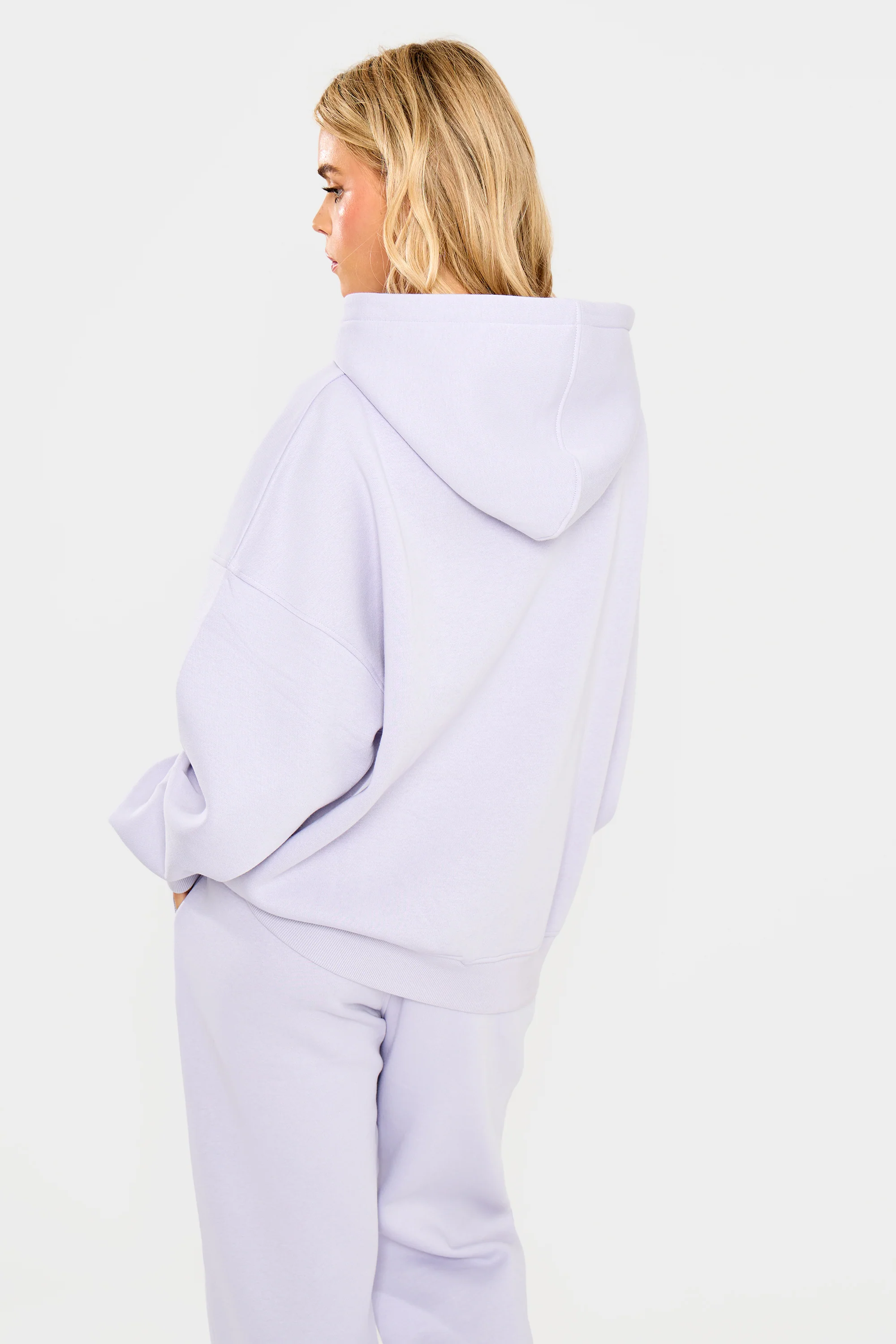 Kaiia Slogan Oversized Hoodie Dusty Lilac - Image 6