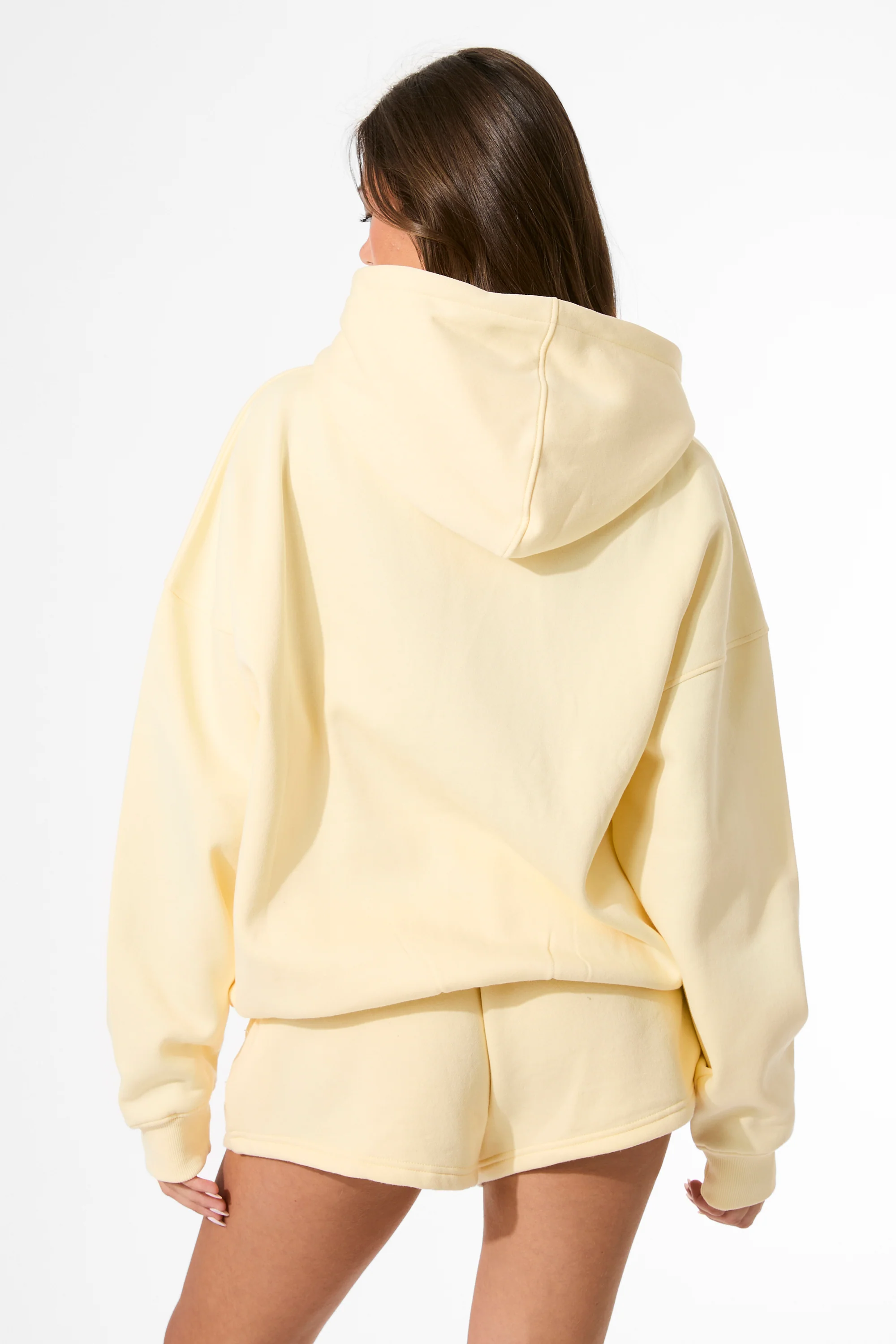 Kaiia Slogan Oversized Hoodie Lemon & White - Image 4