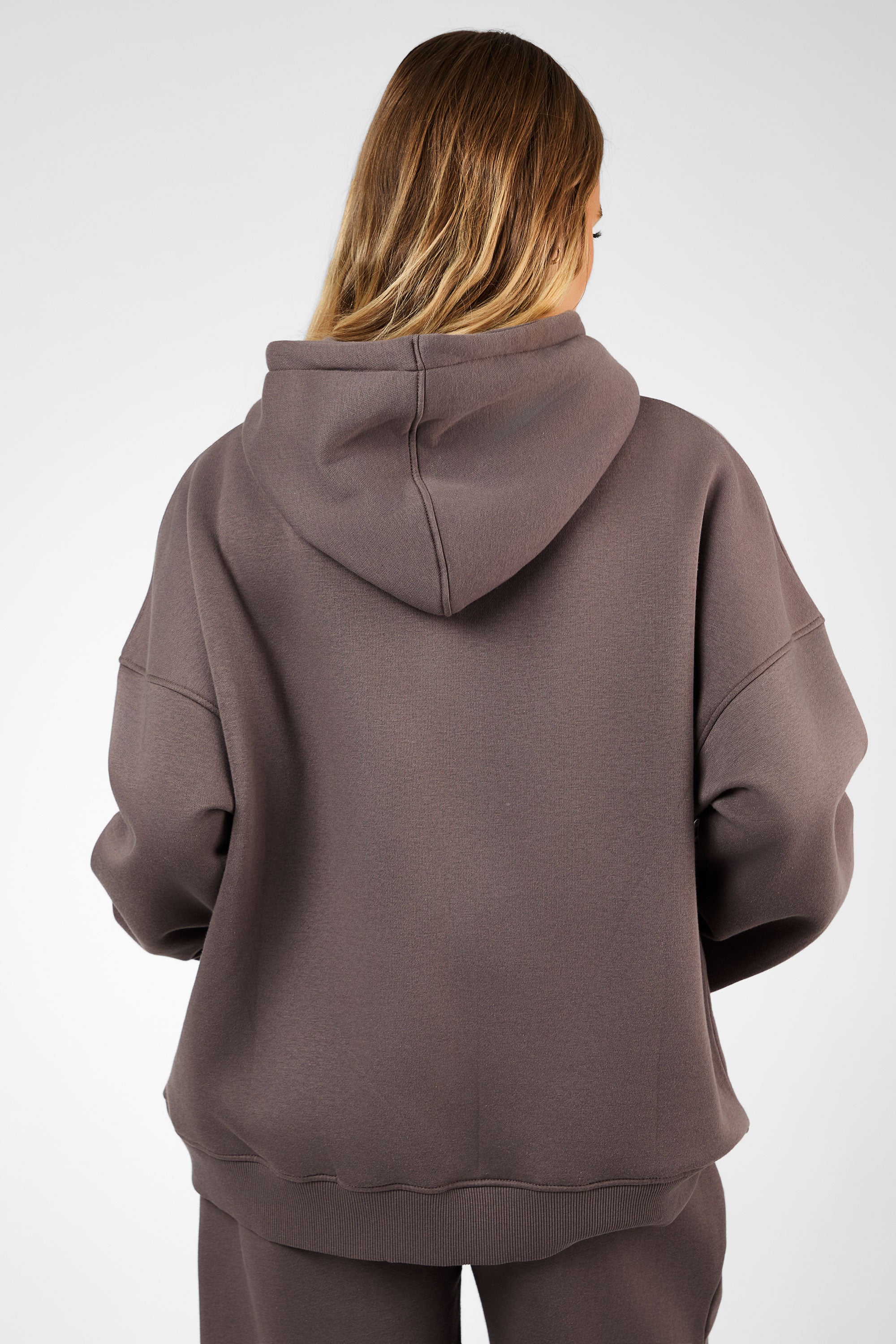 Kaiia Slogan Oversized Hoodie Mink - Image 5