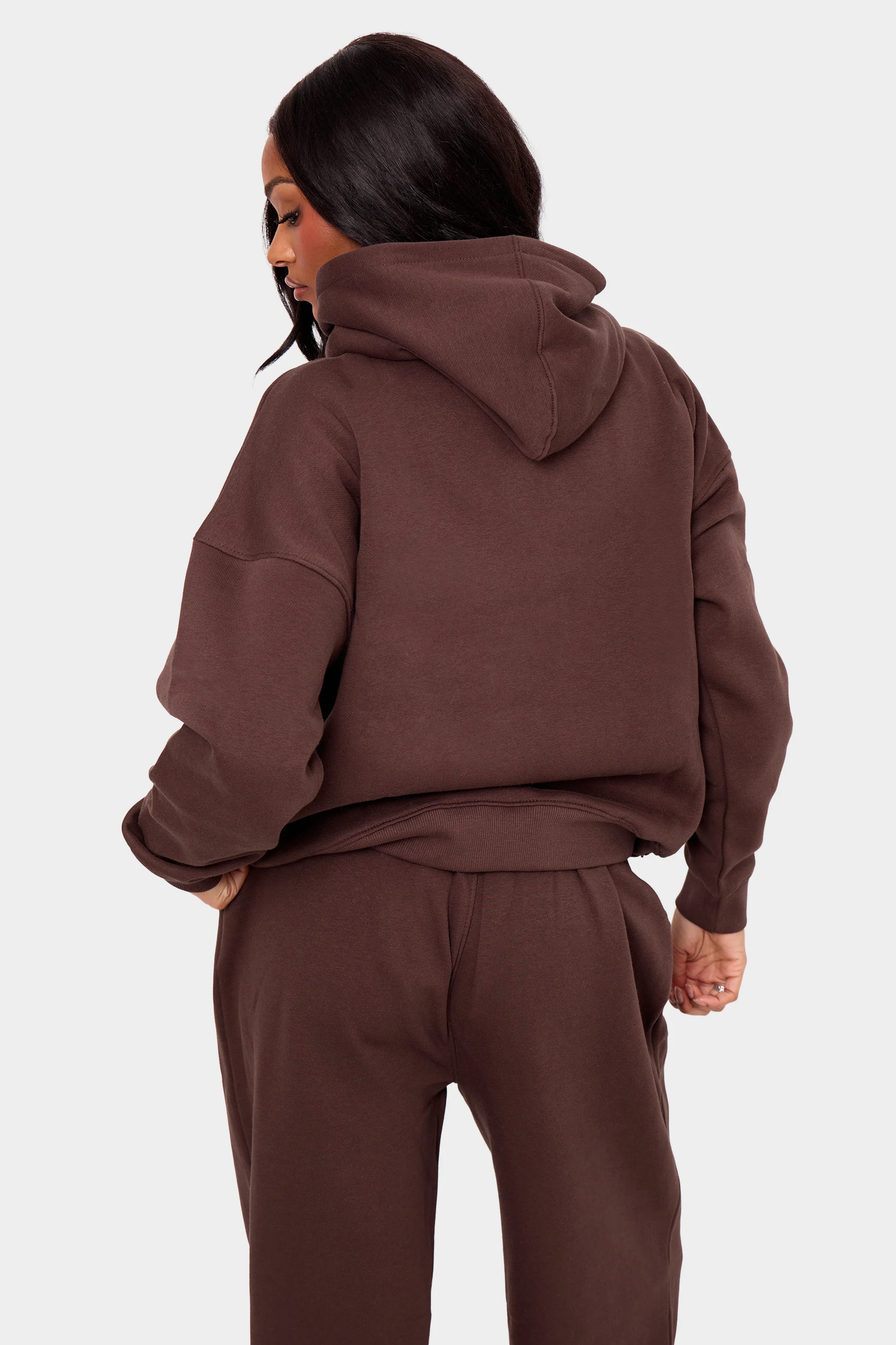 Kaiia Slogan Oversized Hoodie Mocha - Image 4