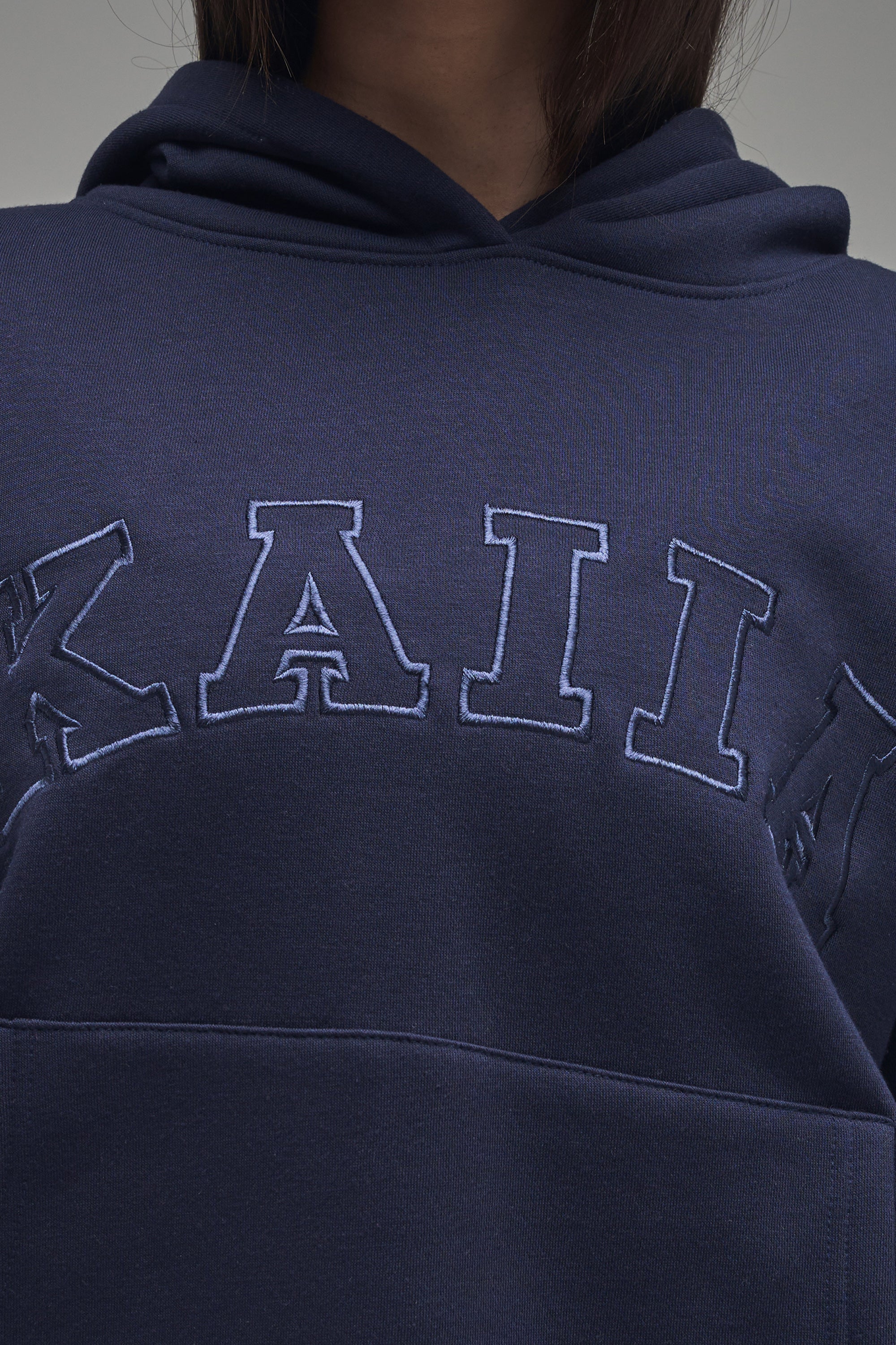 Kaiia Slogan Oversized Hoodie Navy - Image 11