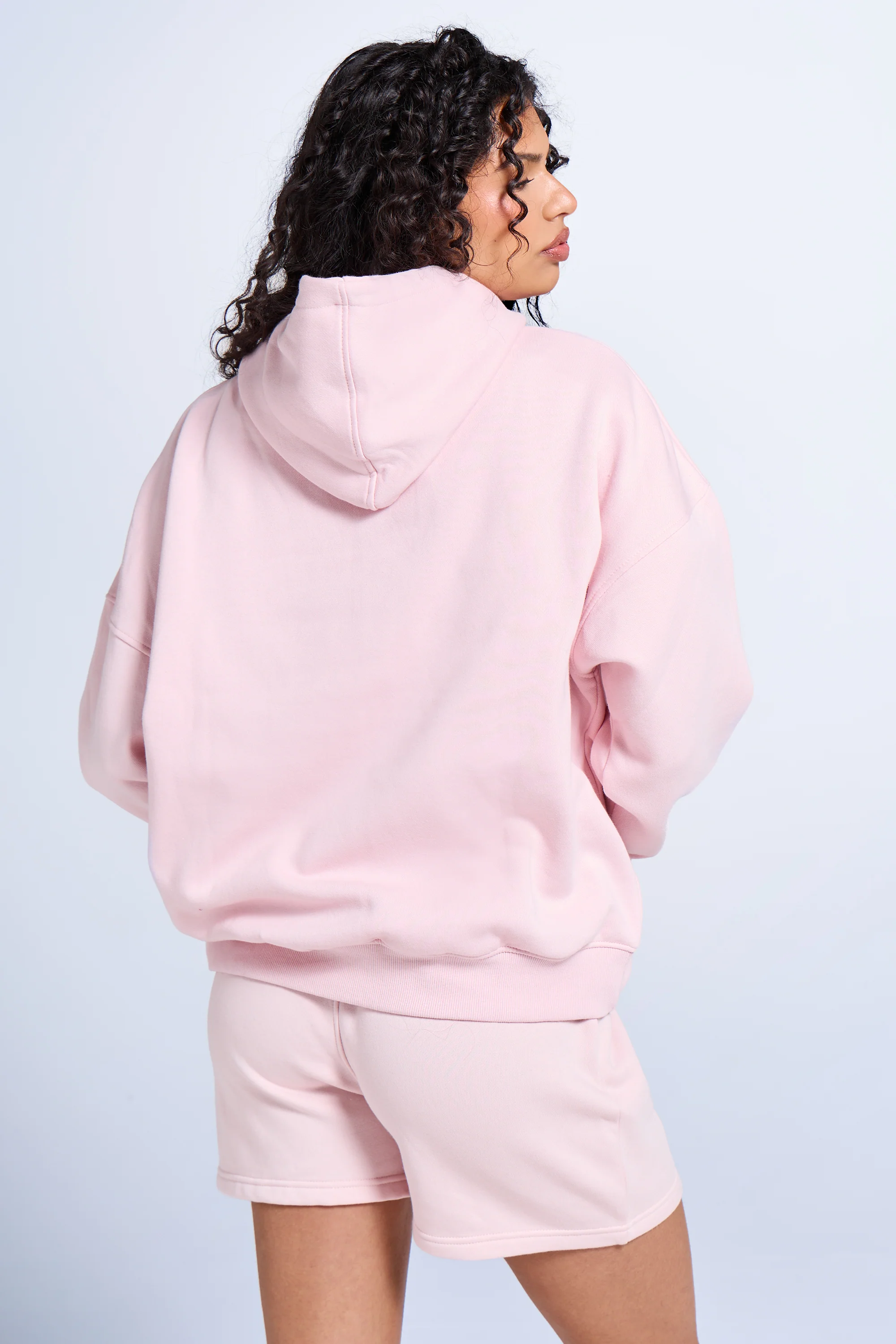Kaiia Slogan Oversized Hoodie Baby Pink - Image 5