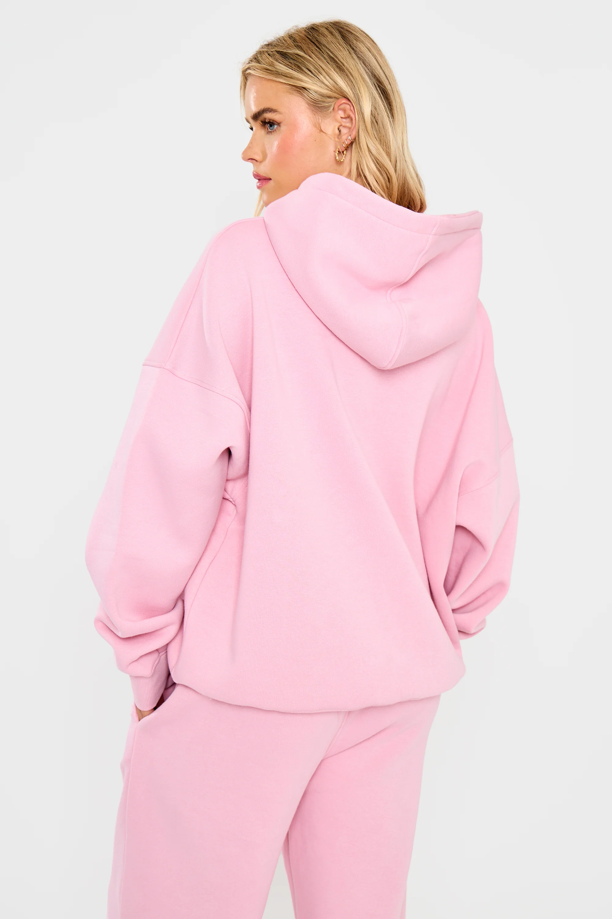 Kaiia Slogan Oversized Hoodie Rose Pink - Image 7