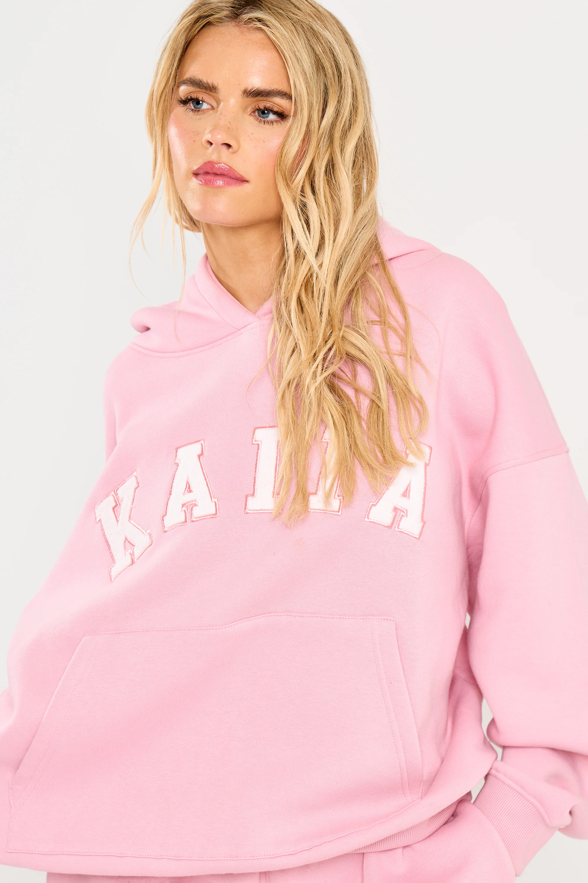 Kaiia Slogan Oversized Hoodie Rose Pink - Image 9