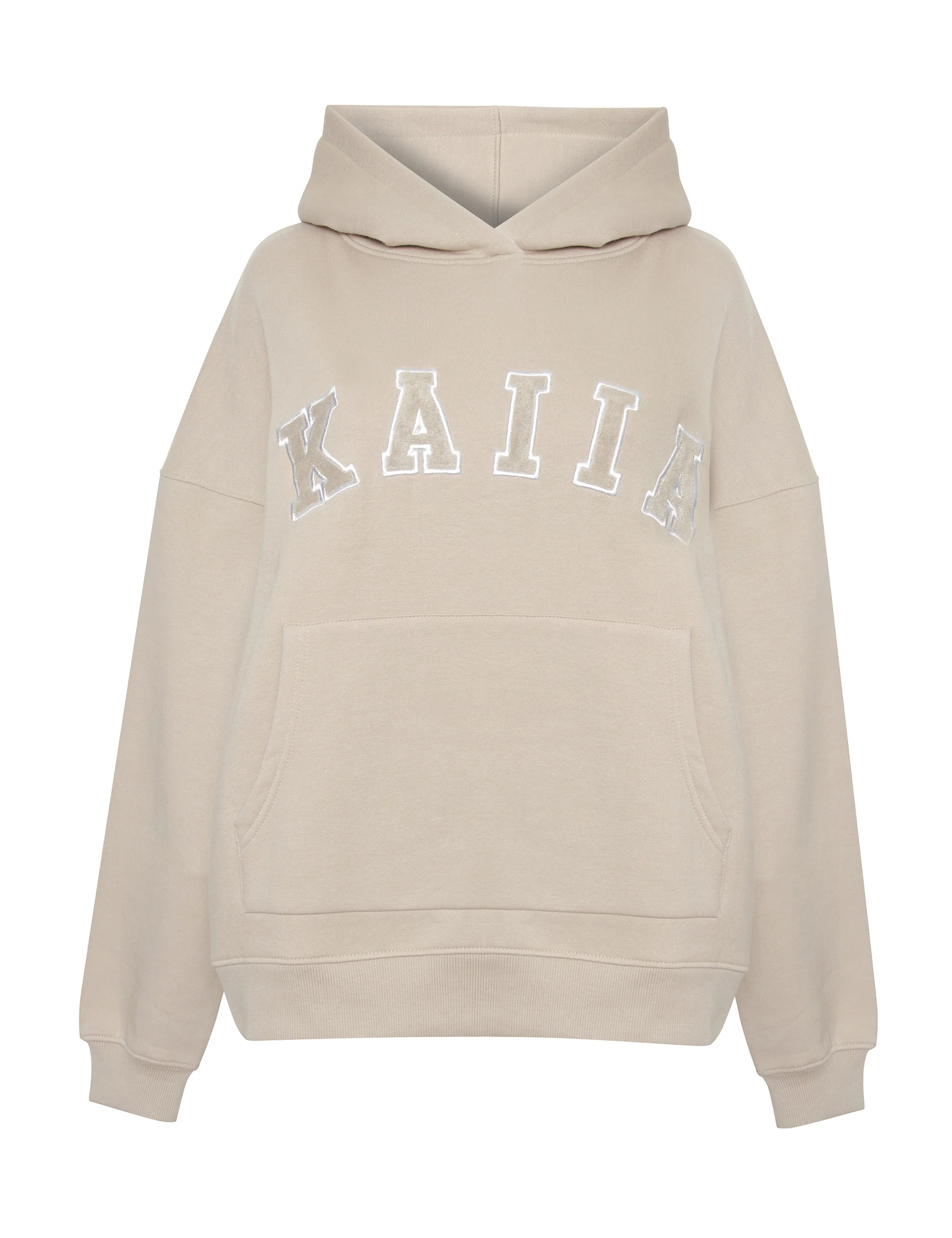 Kaiia Slogan Oversized Hoodie Sand - Image 5