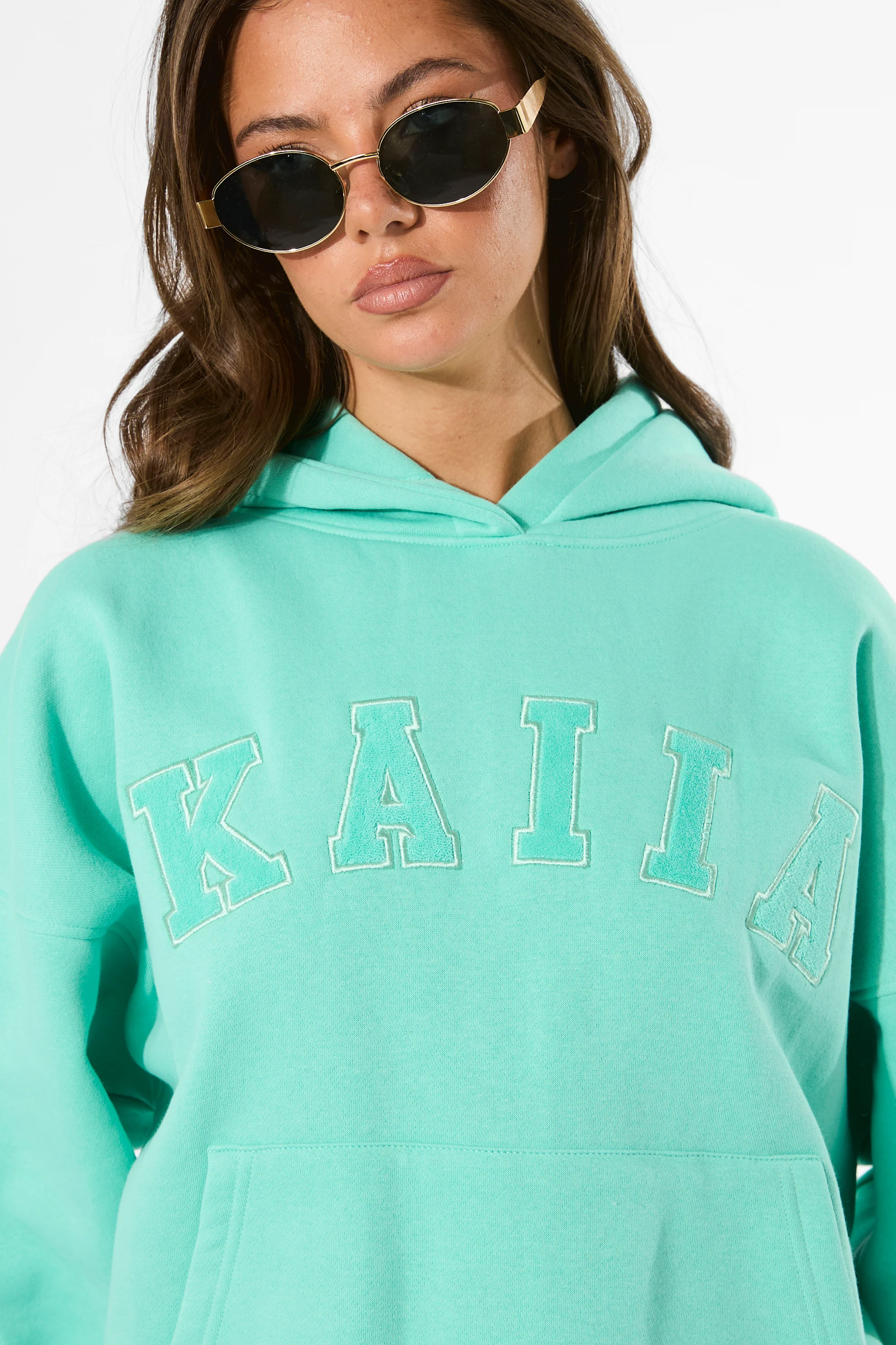 Kaiia Slogan Oversized Hoodie Spearmint - Image 2